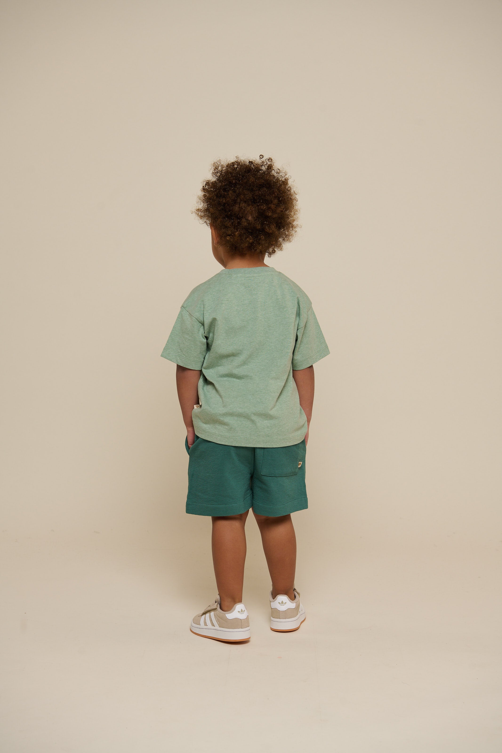 Croquet T-shirt - Kids - Light Green Melange | 101338 Vincent