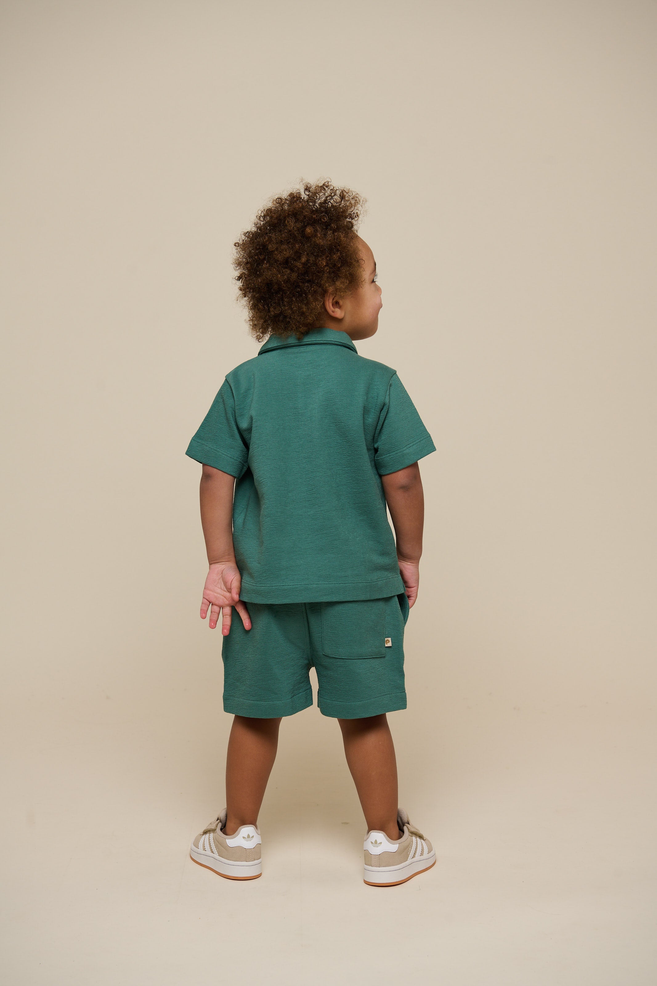Textured Jersey Shorts - Kids - Tropical Green | 101219 Sonny
