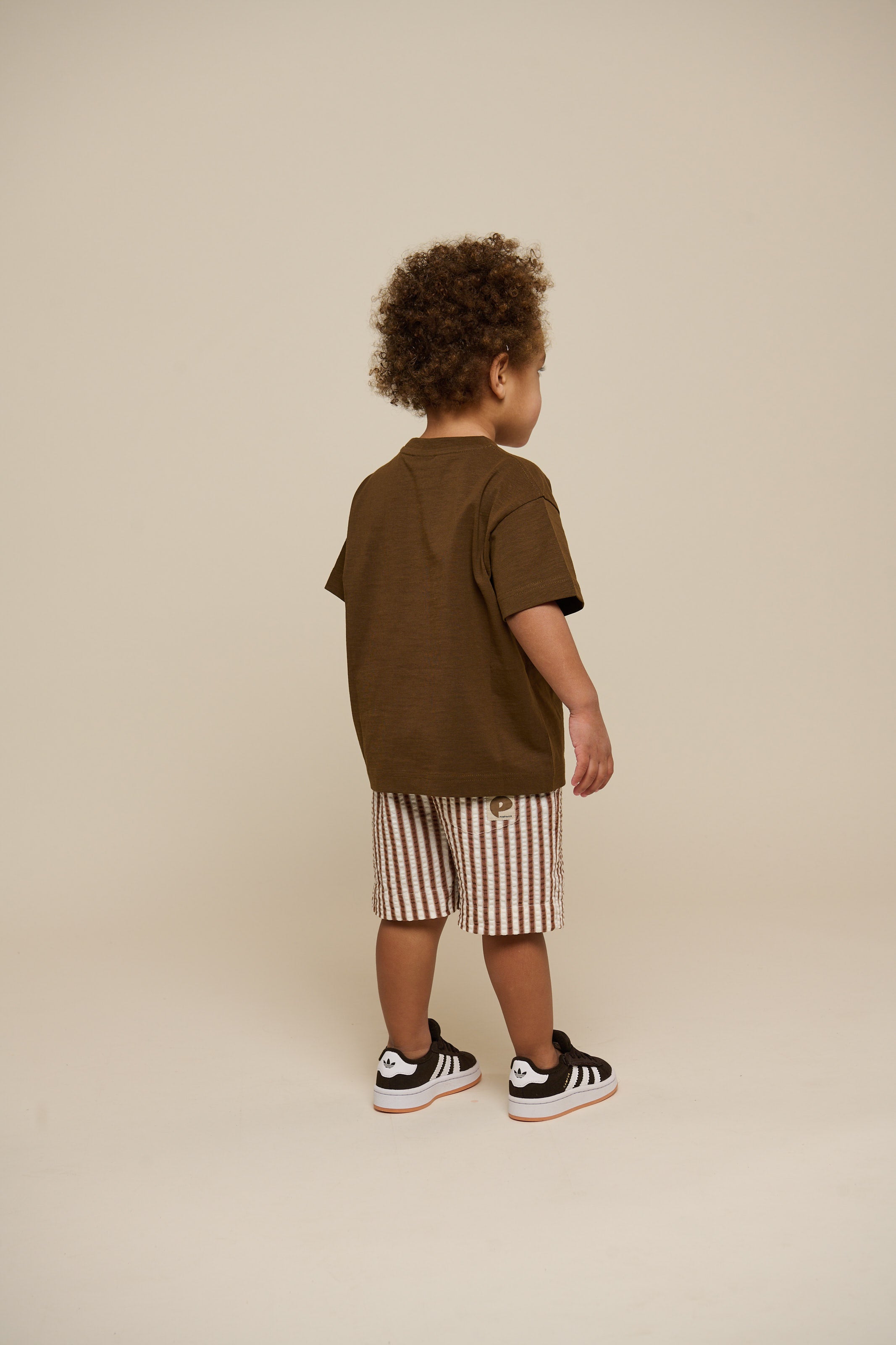 Slub jersey Embroidery T-shirt - Kids - Dark Brown | 101157 Villum