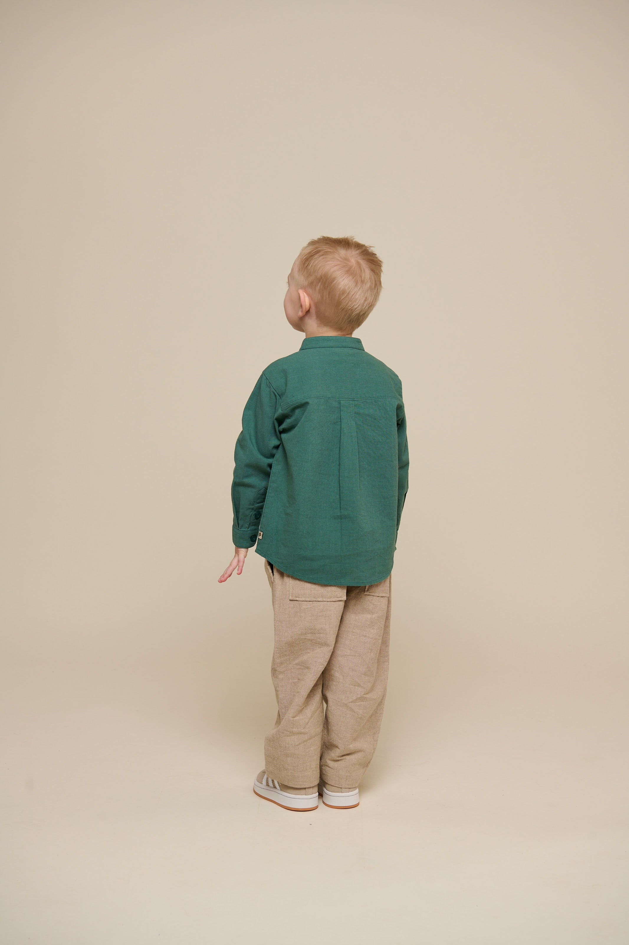 Textured Woven Cotton Trousers - Kids - Sand | 101199 Walter