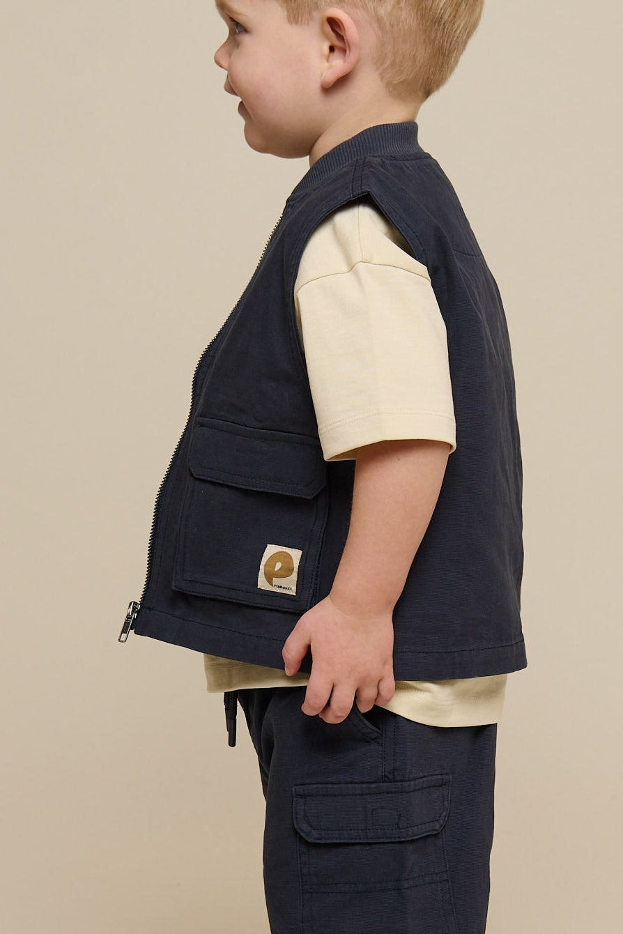 Canvas Cargo Gilet - Kids - Navy | 101130 Isack