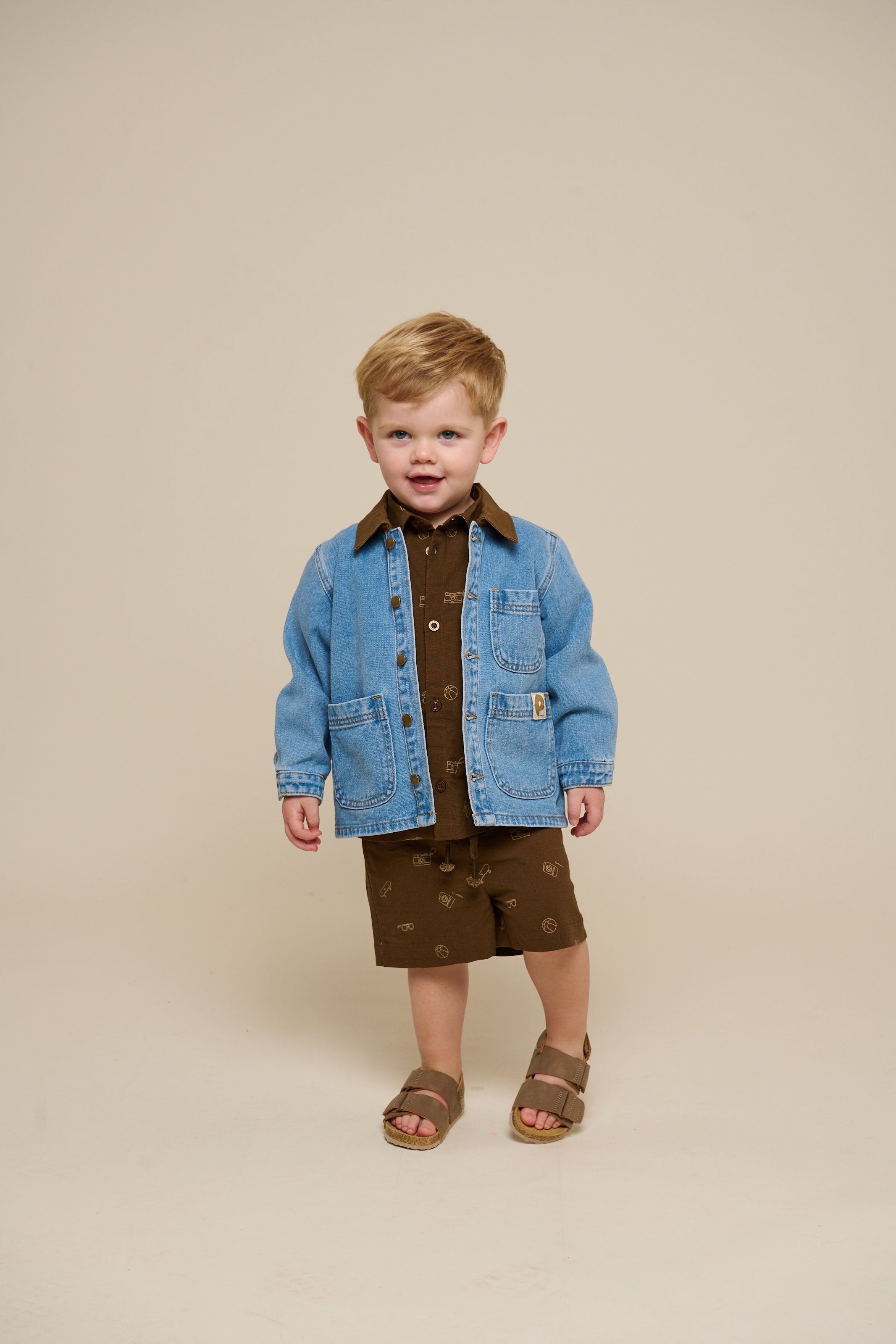 Printed Linen Mix Shorts - Kids - Dark Brown | 101171 William