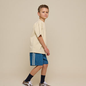 Baggy Denim Shorts with Tape - Tween - Blue Denim | 101143 Callum
