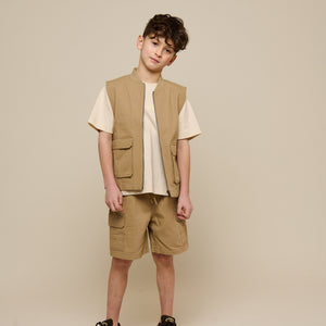 Canvas Cargo Shorts - Tween - Khaki | 101121 Isack