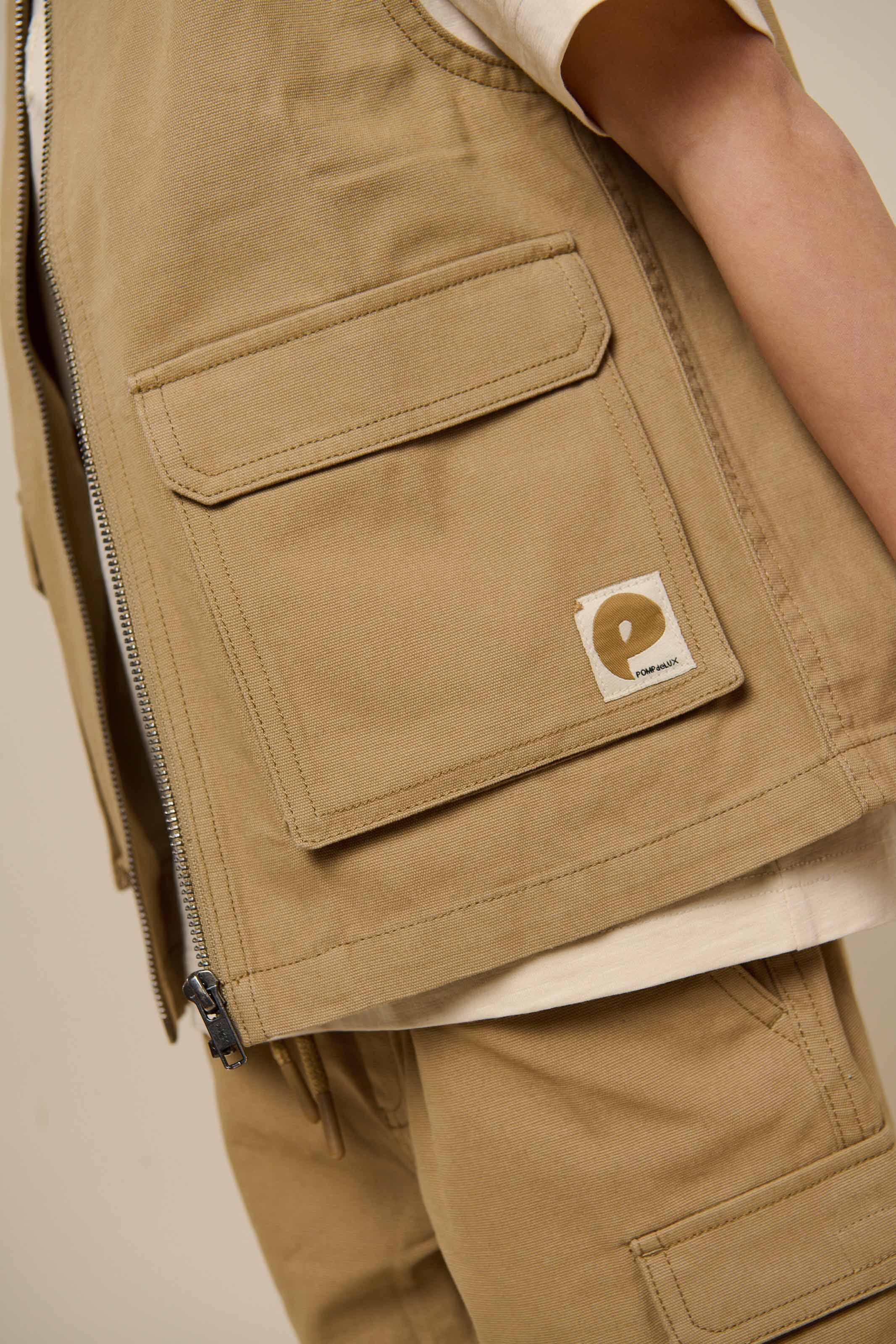 Canvas Cargo Gilet - Tween - Khaki | 101129 Isack