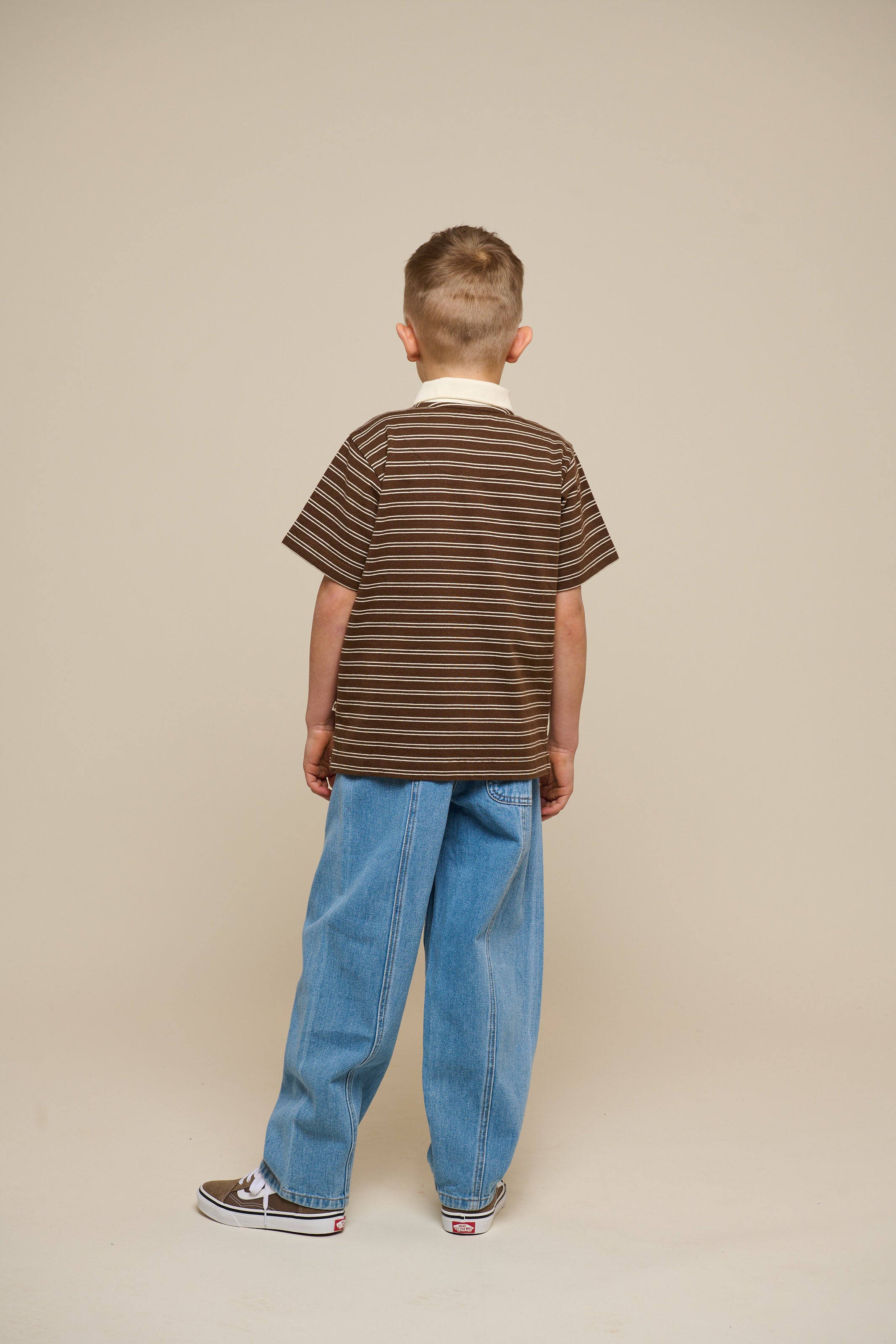 Striped Jersey Poloshirt - Tween - Dark Brown | 101174 Otto