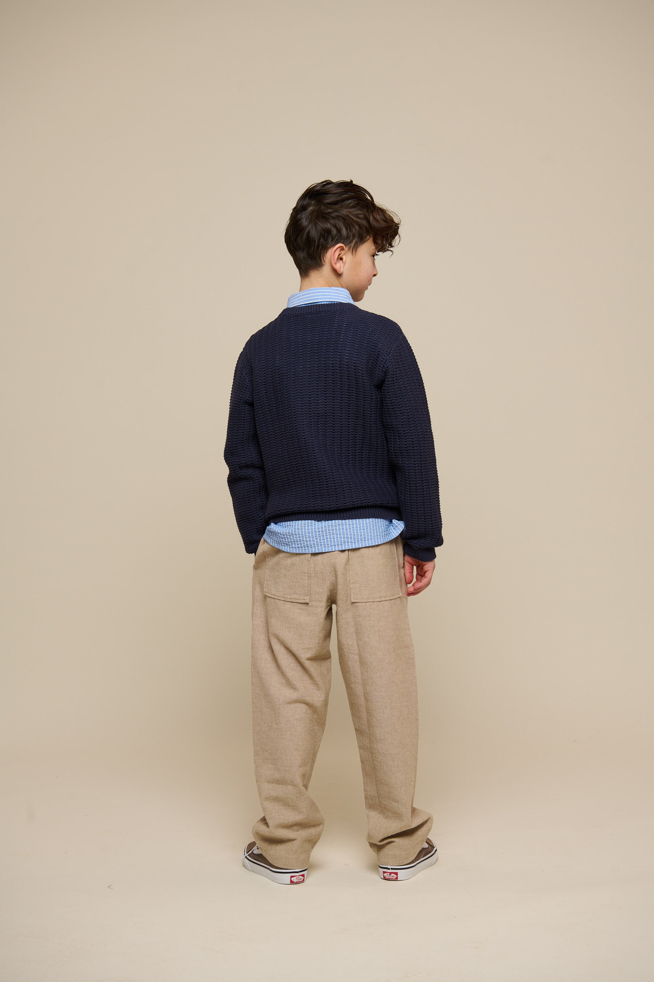 Textured Woven Cotton Trousers - Tween - Sand | 101200 Walter