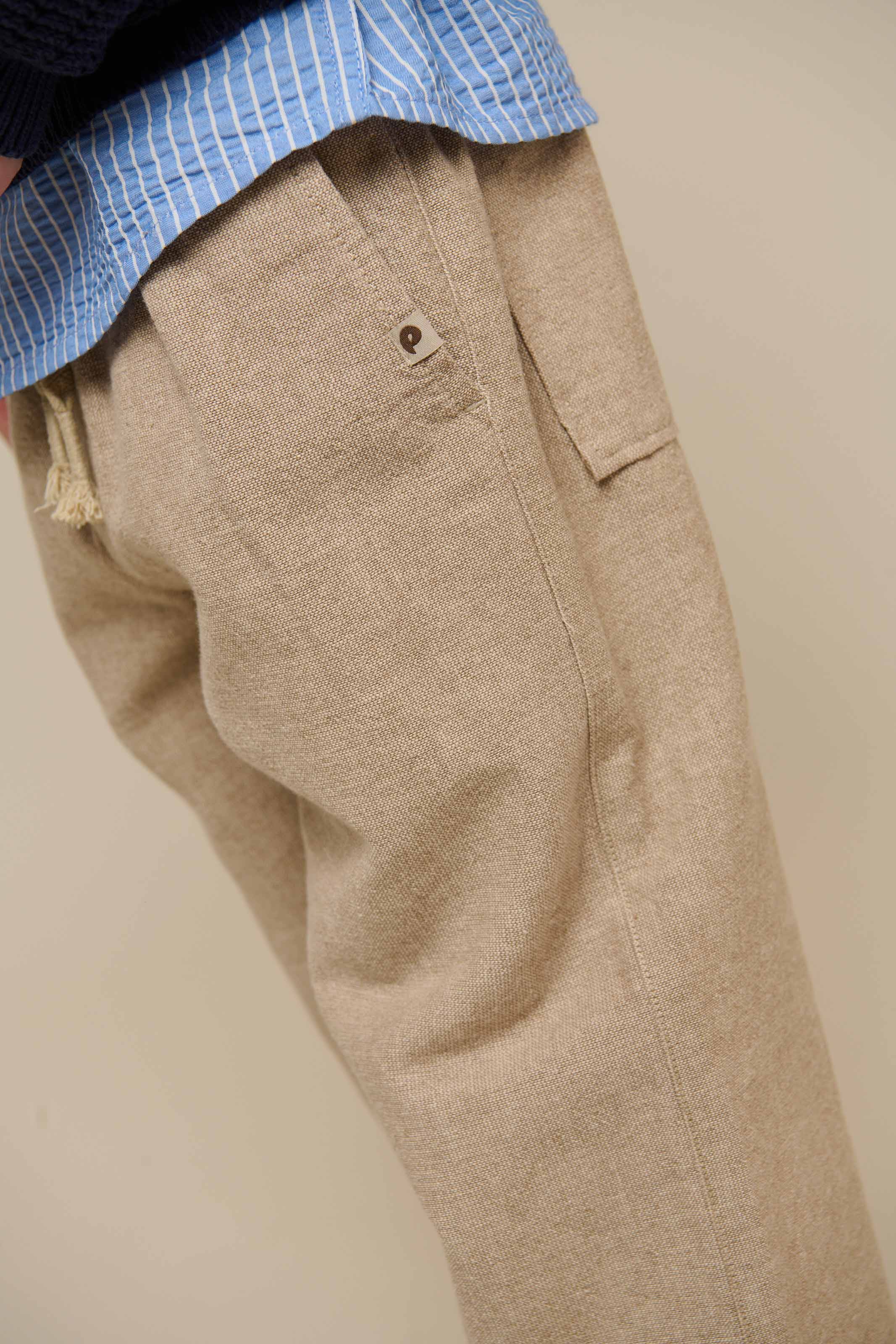 Textured Woven Cotton Trousers - Tween - Sand | 101200 Walter