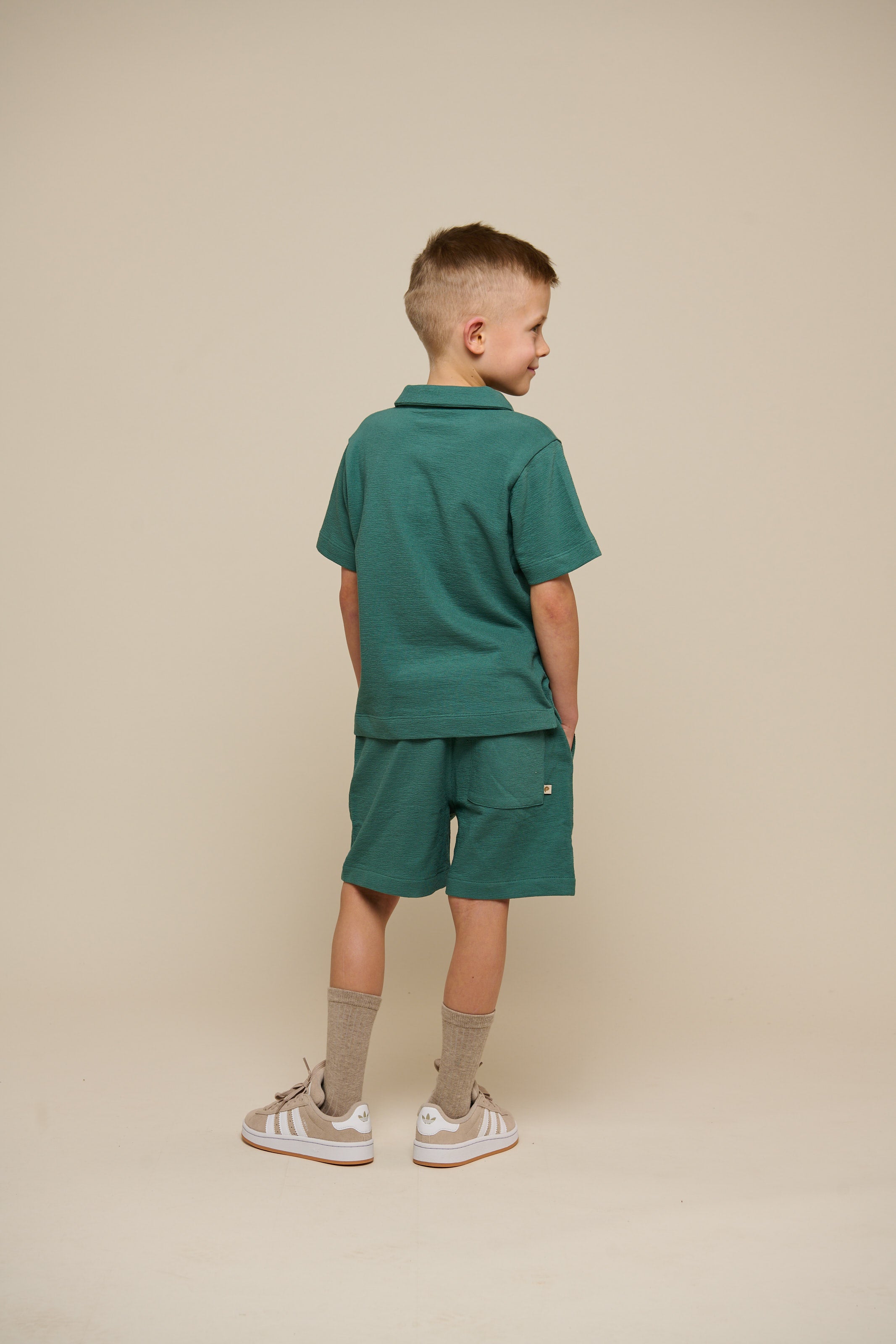 Textured Jersey Shorts - Tween - Tropical Green | 101220 Sonny