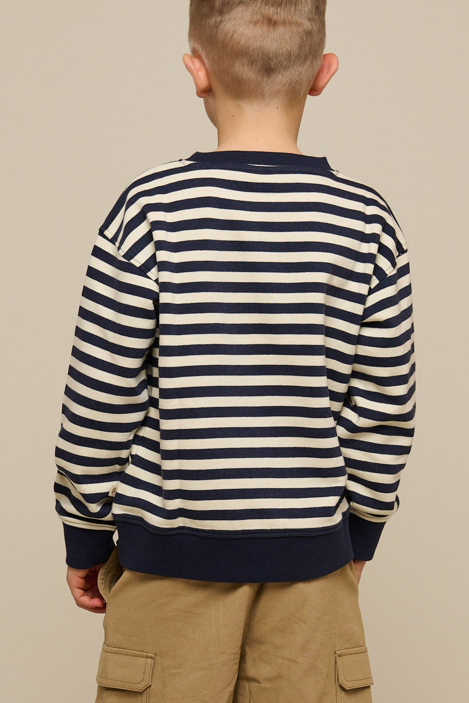 Striped Crewneck Sweatshirt - Tween - Navy Stripe | 101345 Cole