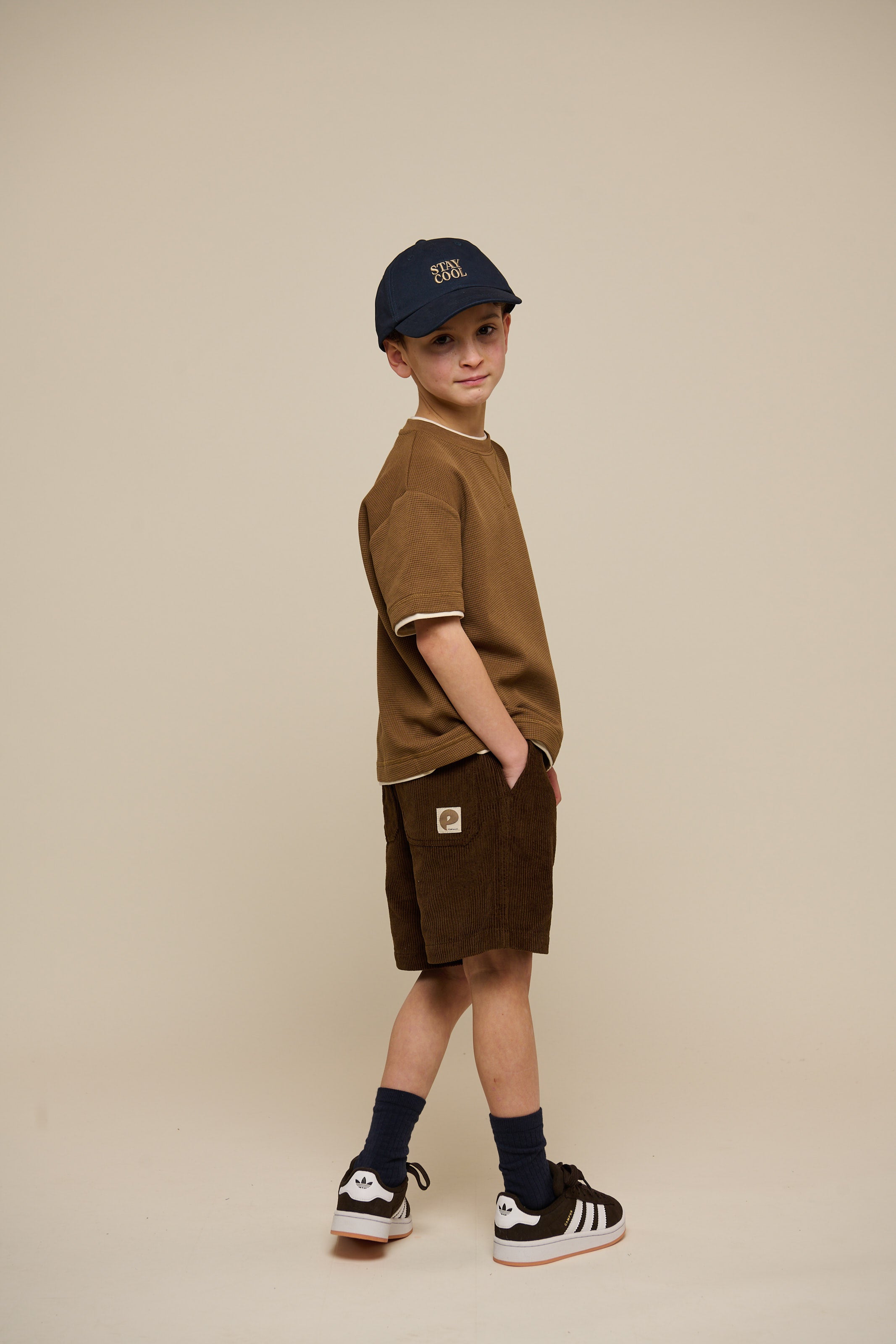 Textured Short Sleeve T-Shirt - Tween - Coffee | 100712 Malthe