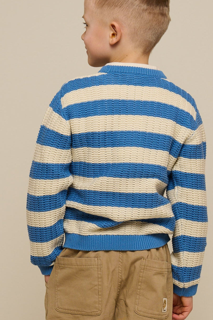 Knit Striped - Tween - Dusty Blue / Offwhite | 101284 Brady
