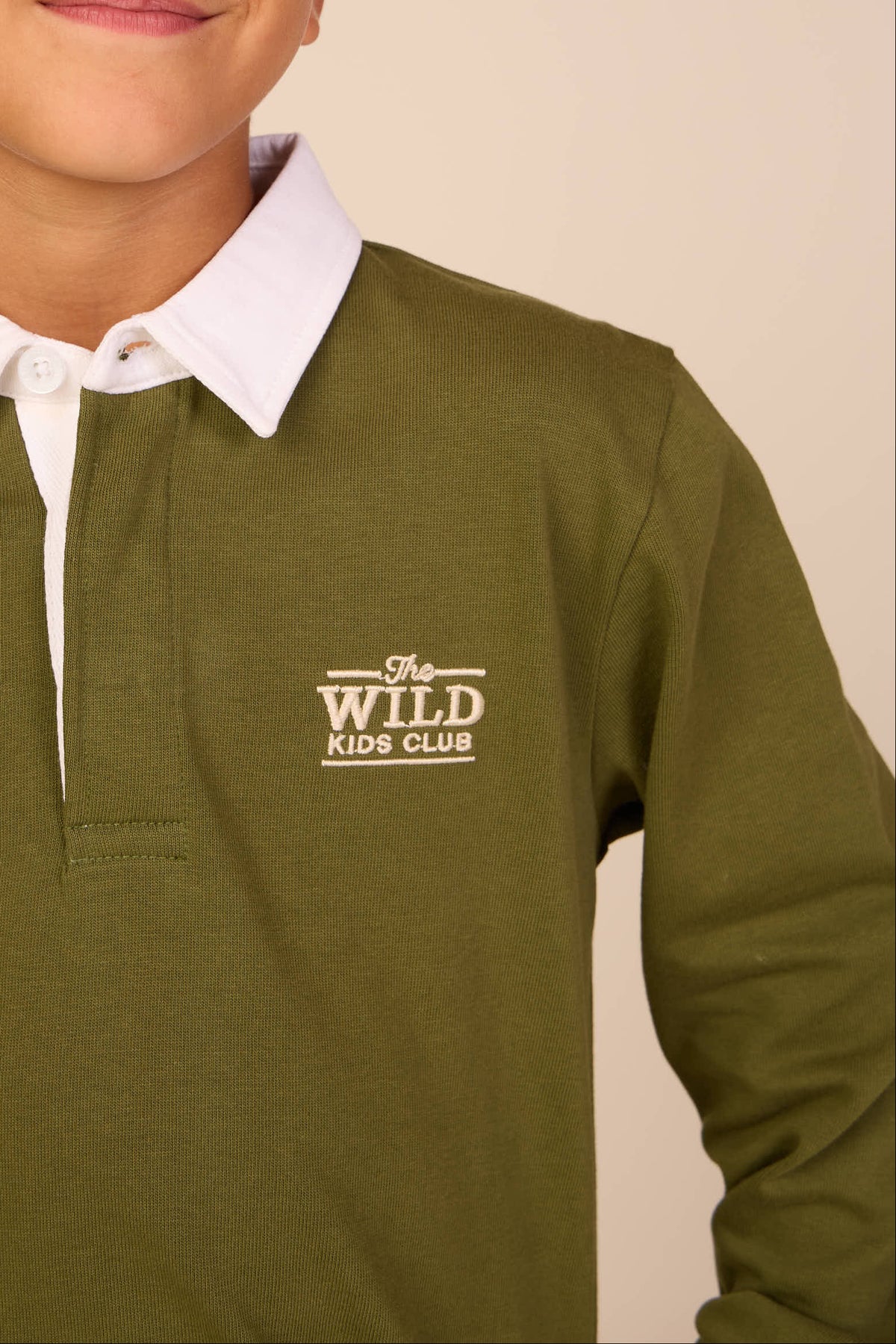 Long-Sleeve Jersey Polo - Kids - Moss Green | 101691 Ruben