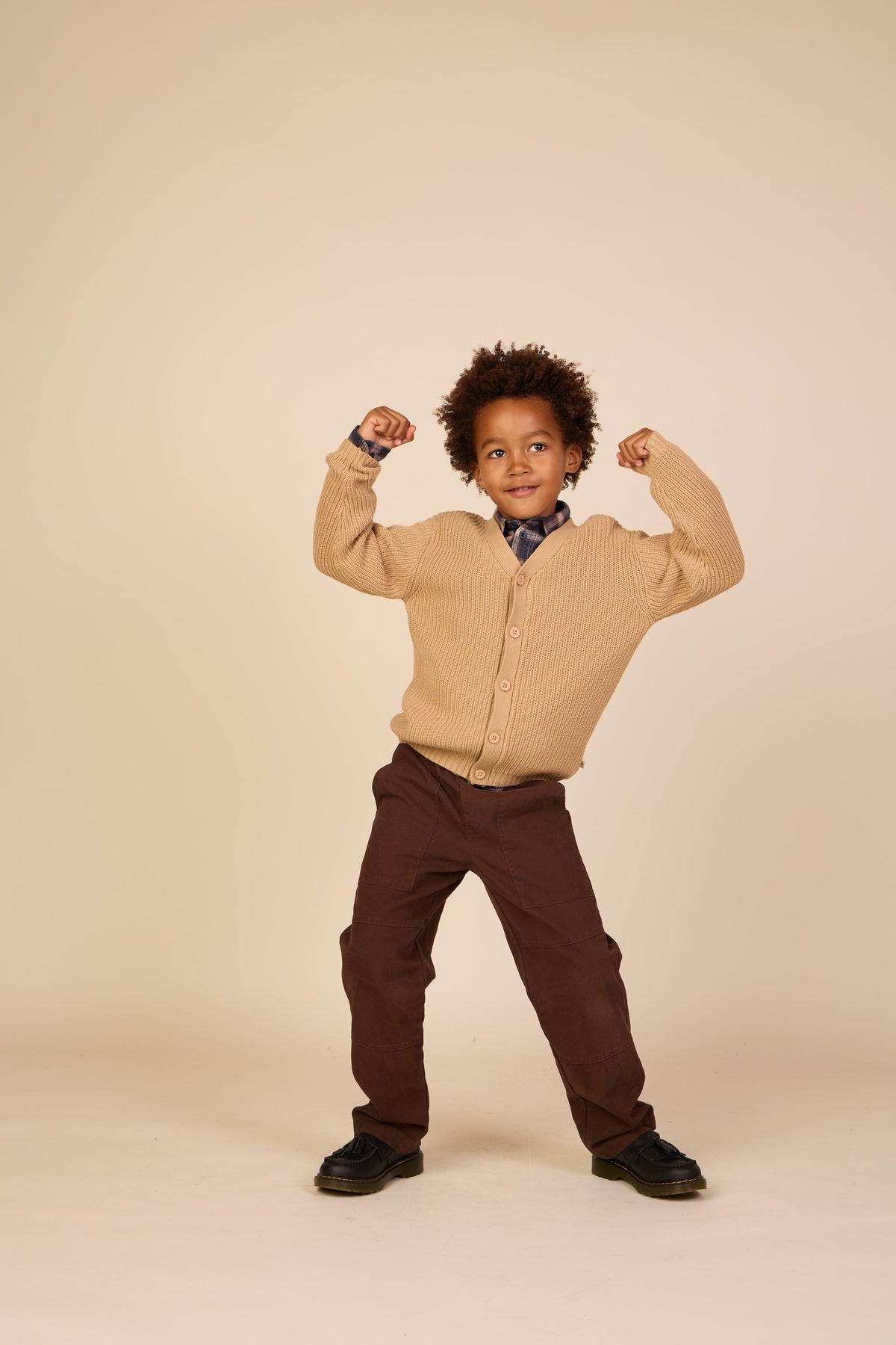 Brioche Stitch Cardigan - Tween - Beige | 101246 Clark