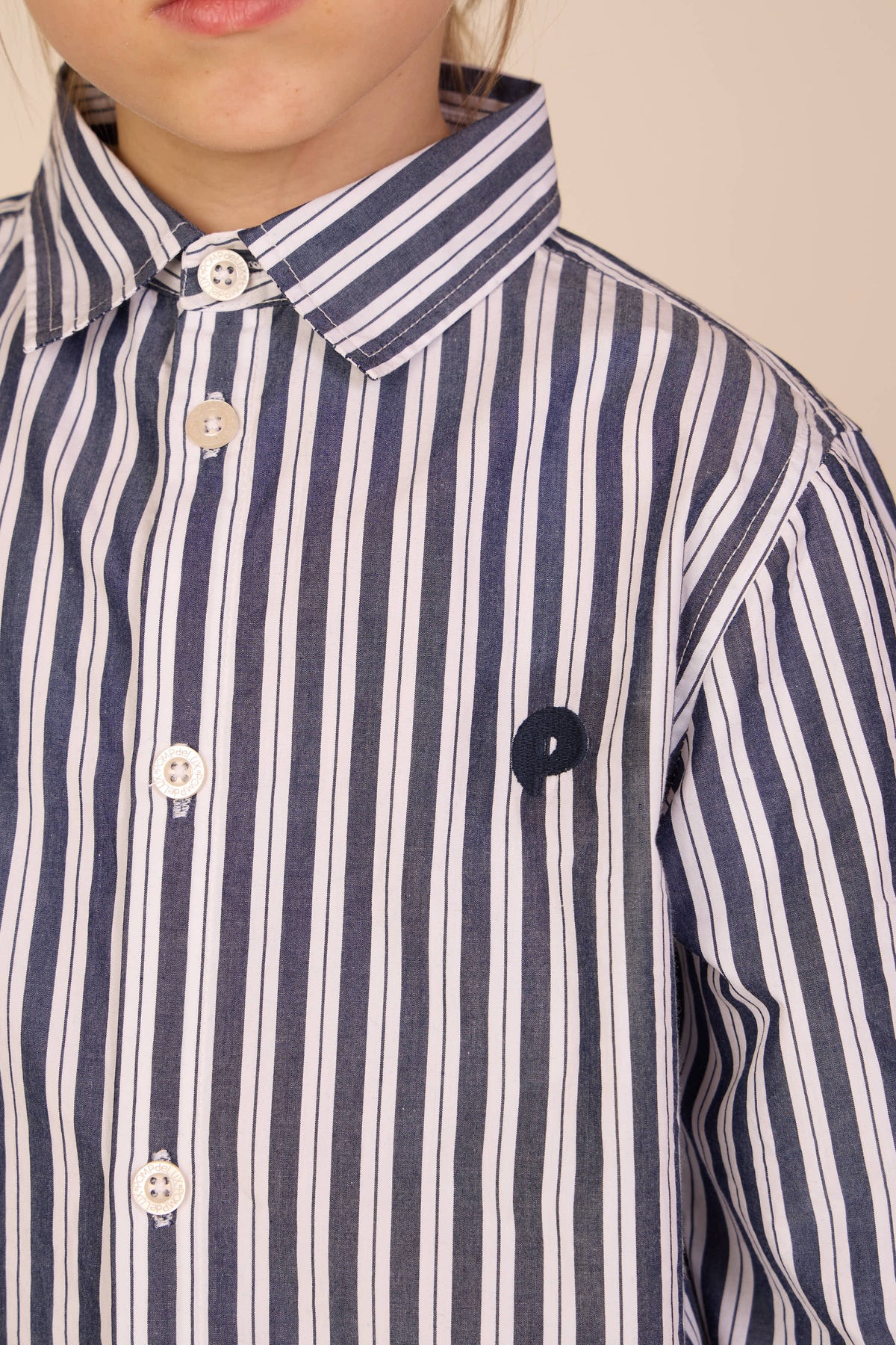Striped Cotton Shirt - Tween - Navy Stripe | 101654 Milo