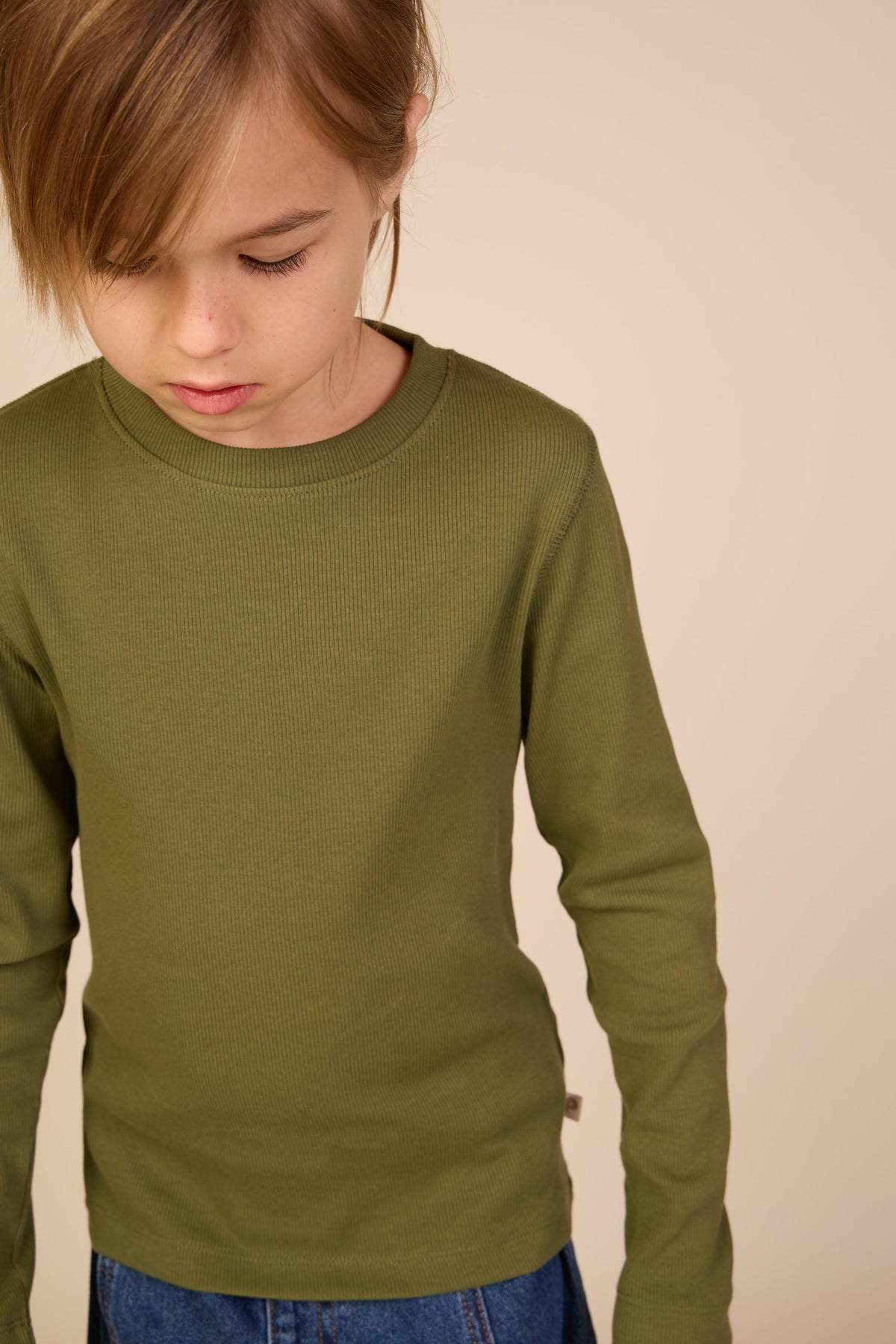 Ribbed Long-Sleeve T-Shirt - Kids - Moss Green | 101599 Conrad