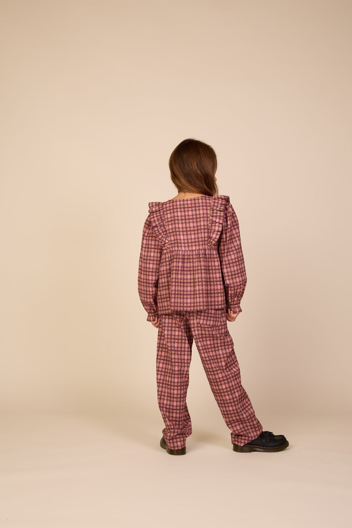 Checked Cotton Frill Blouse - Tween - Rose | 101494 Penny