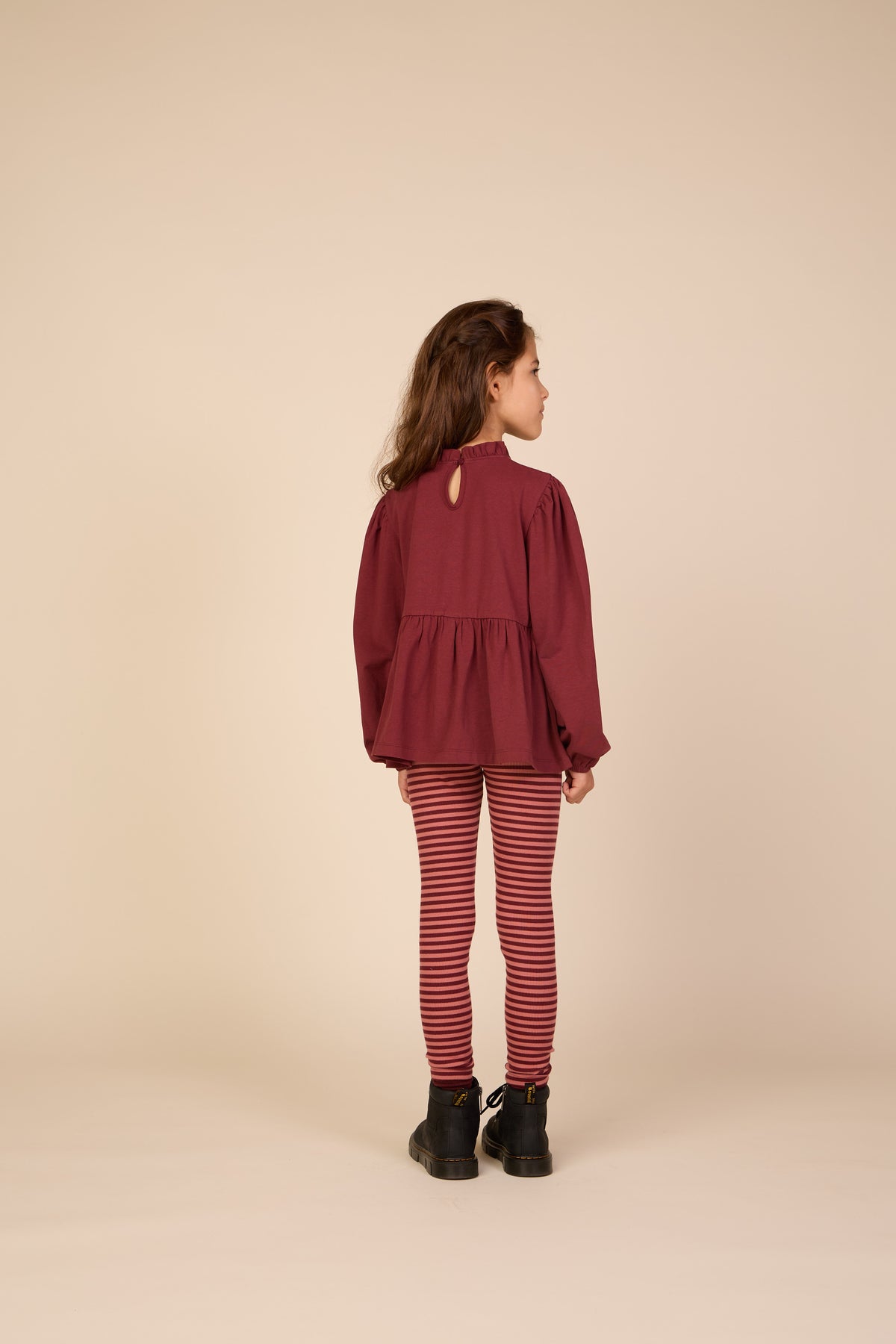 Striped Rib Leggings - Tween - Dusty Rose/Bordeaux | 101613 Gloria