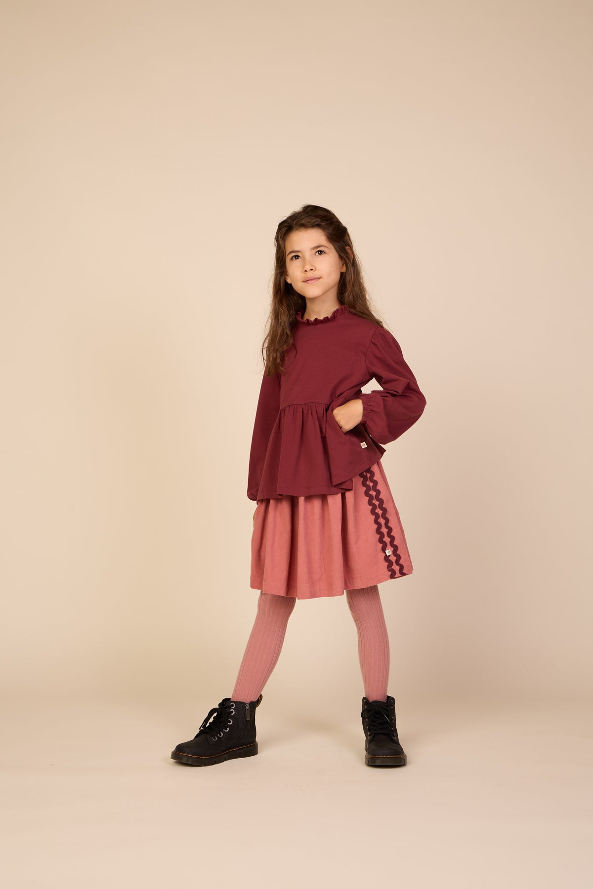 Ric Rac Corduroy Skirt - Tween - Dusty Rose | 101480 Sille