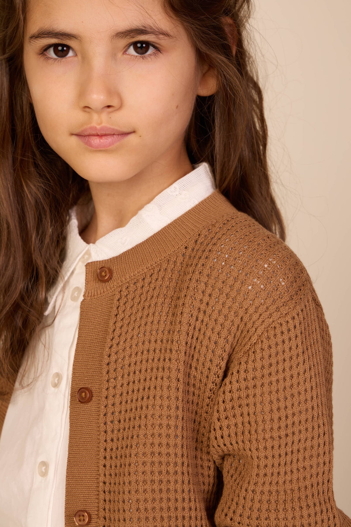 Cotton Knit Cardigan - Tween - Coconut | 101272 Katie