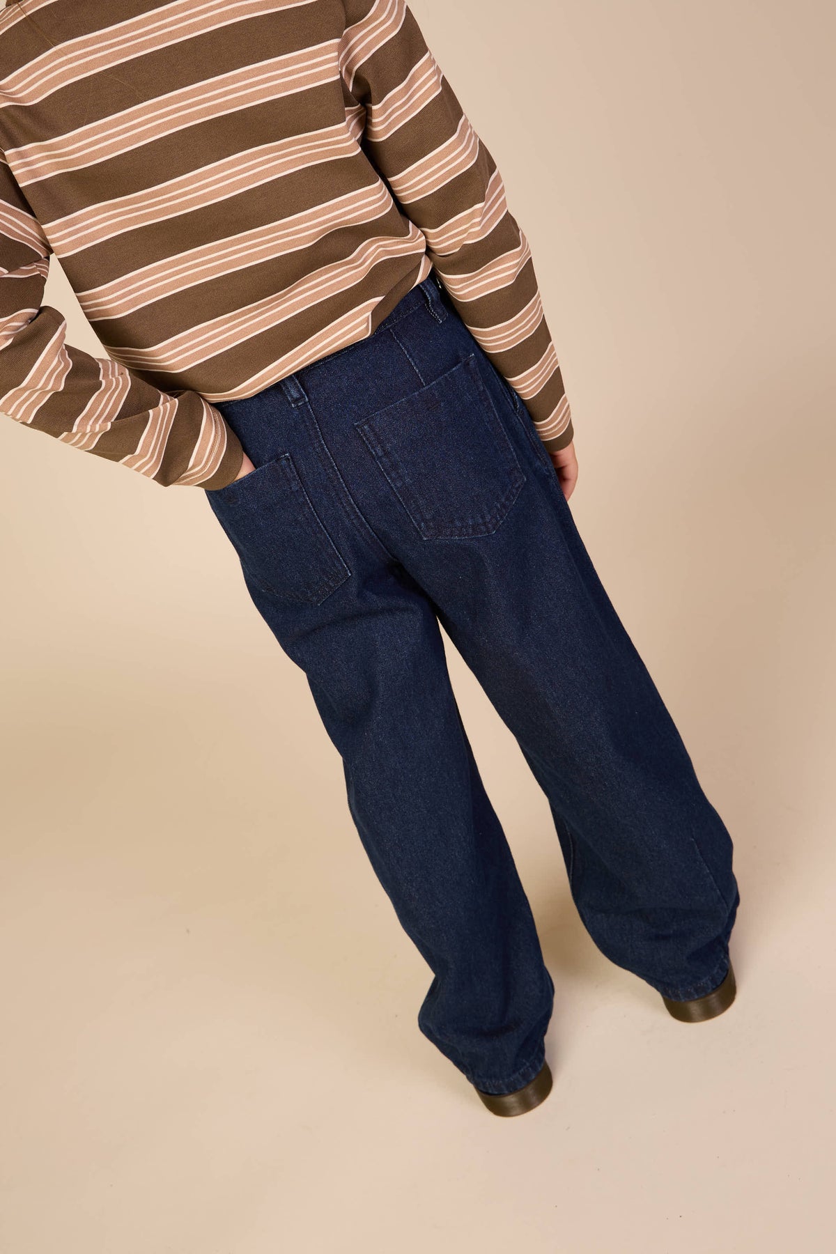 Wide-Leg Pleated Jeans - Tween - Dark Blue | 101648 Sadie