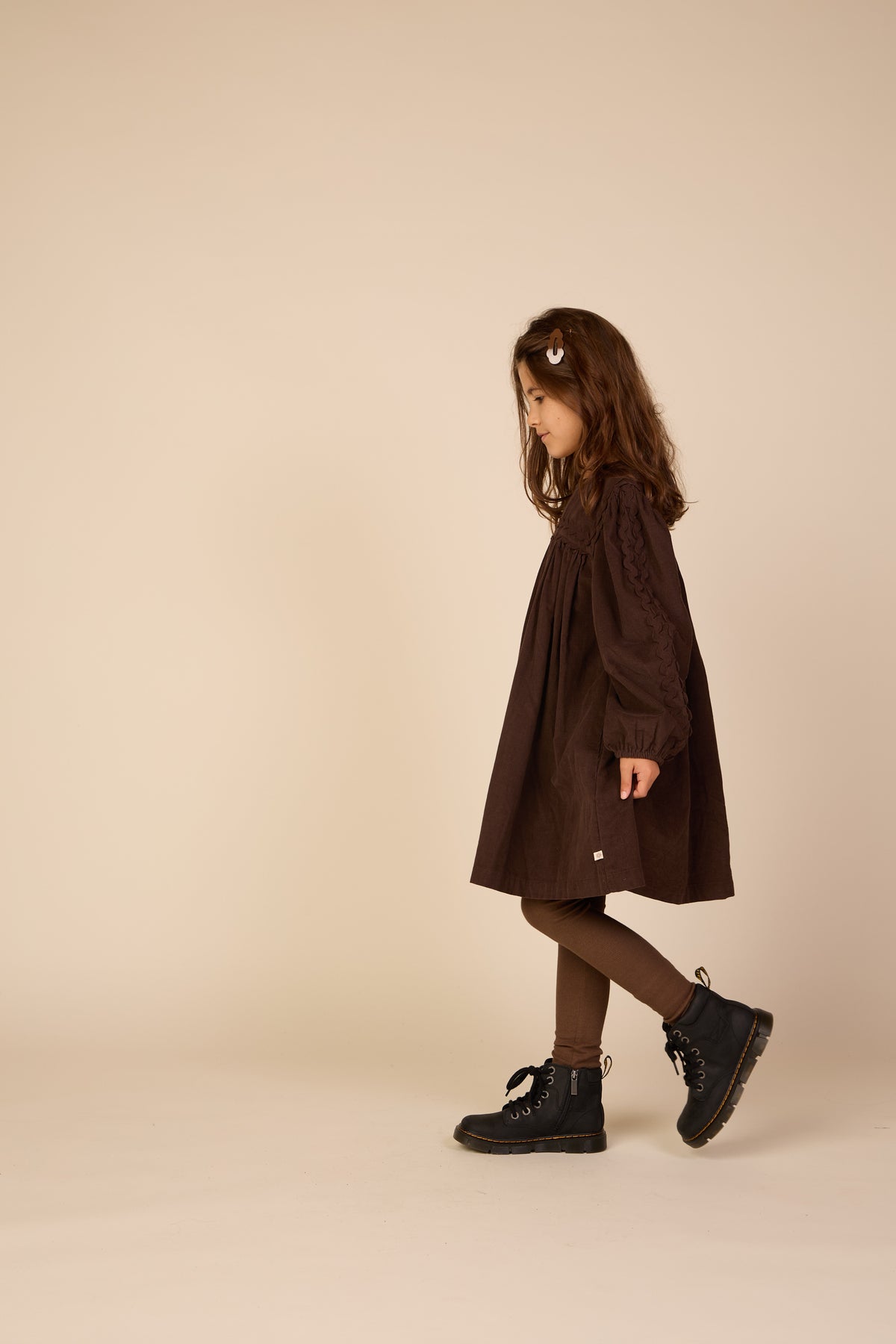 Ric Rac Corduroy Dress - Tween - Dark Brown | 101474 Sille
