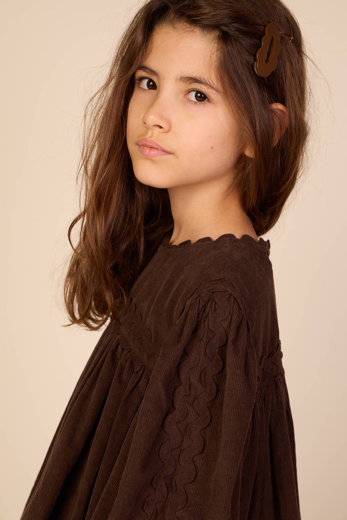 Ric Rac Corduroy Dress - Tween - Dark Brown | 101474 Sille