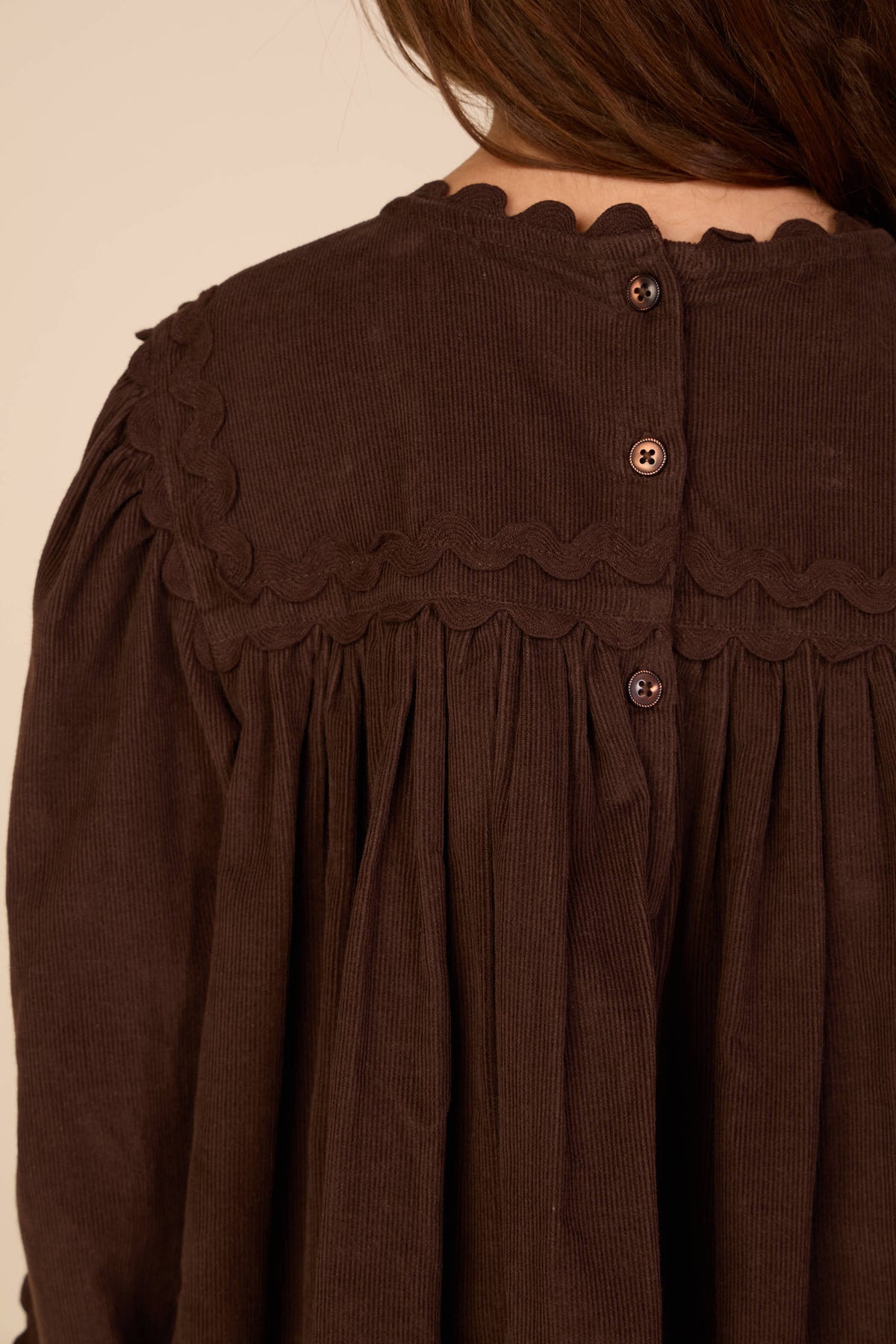 Ric Rac Corduroy Dress - Tween - Dark Brown | 101474 Sille