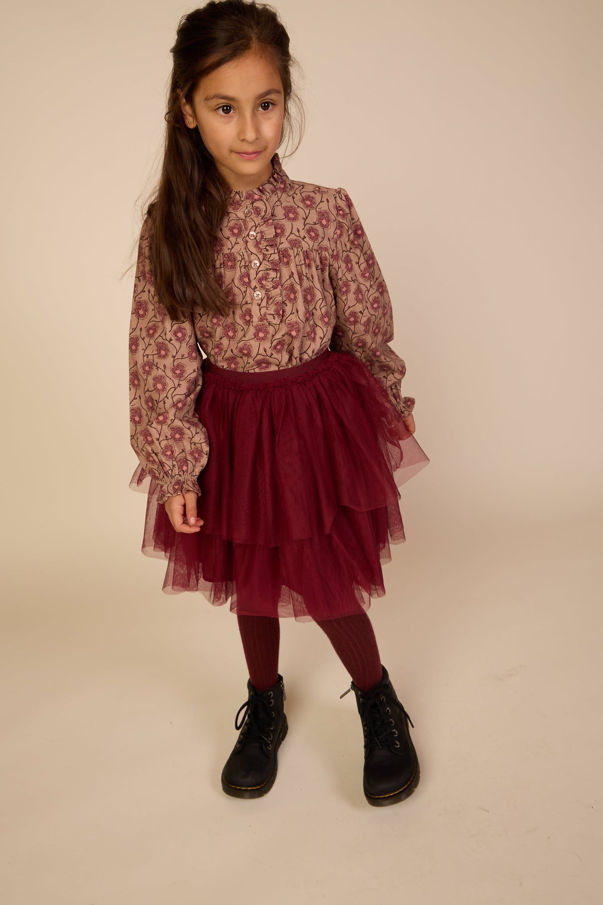 Floral Cotton Blouse - Tween - Rose/Bordeaux | 101434 Nova
