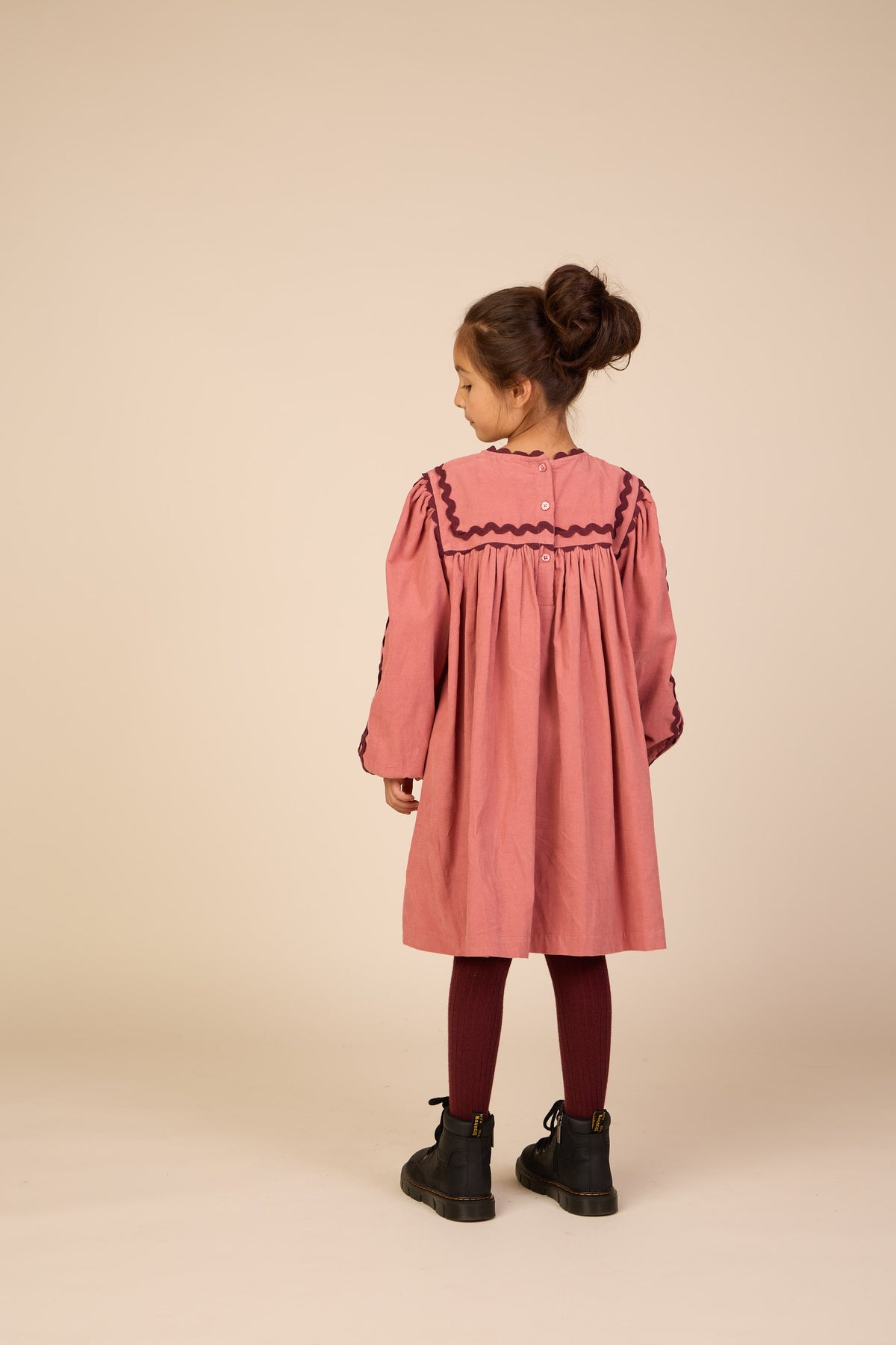 Ric Rac Corduroy Dress - Tween - Dusty Rose | 101476 Sille