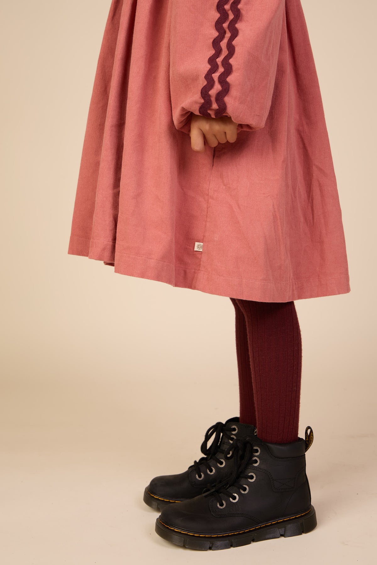 Ric Rac Corduroy Dress - Kids - Dusty Rose | 101475 Sille