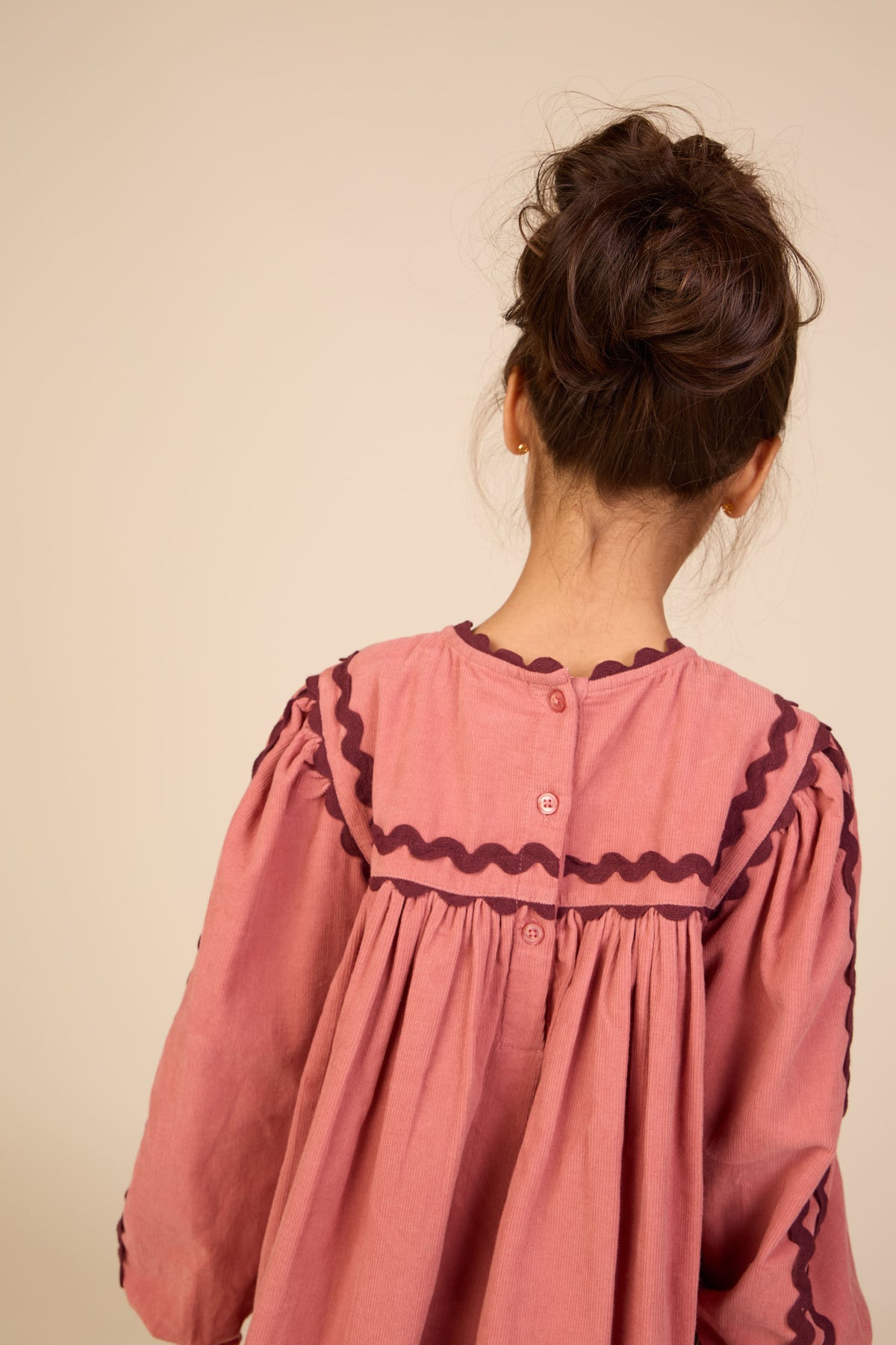 Ric Rac Corduroy Dress - Tween - Dusty Rose | 101476 Sille