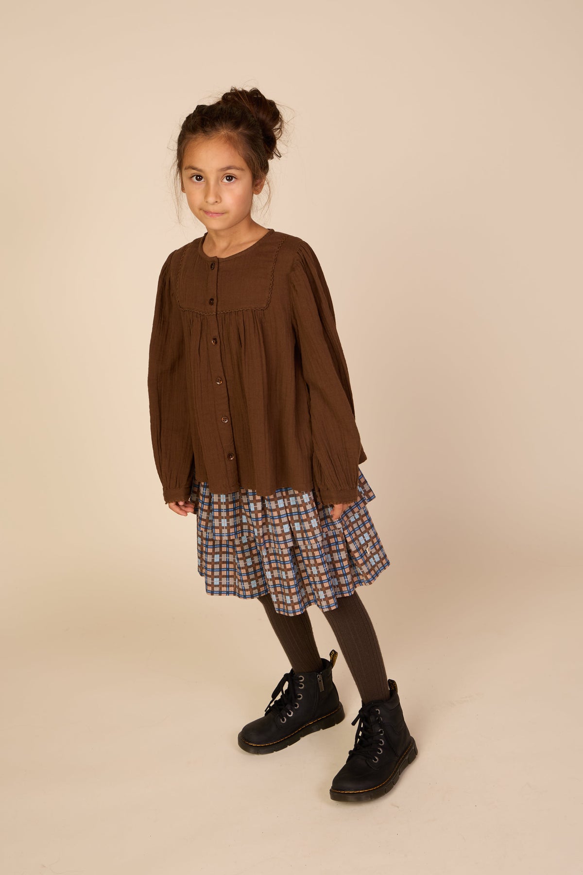 Checked Cotton Skirt - Tween - Blue | 101500 Penny