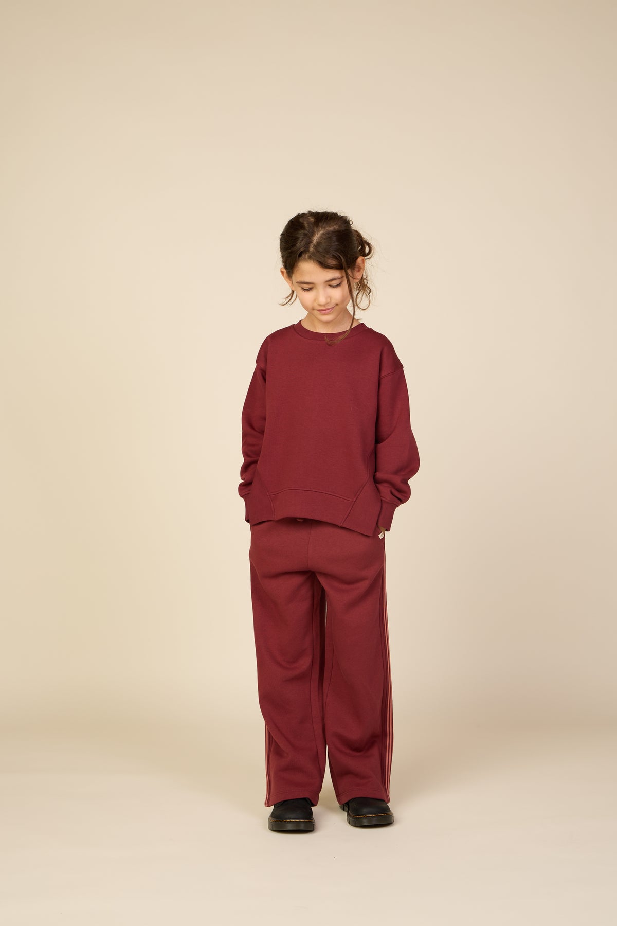 Rib Detail Sweatshirt - Tween - Bordeaux | 101625 Zoe