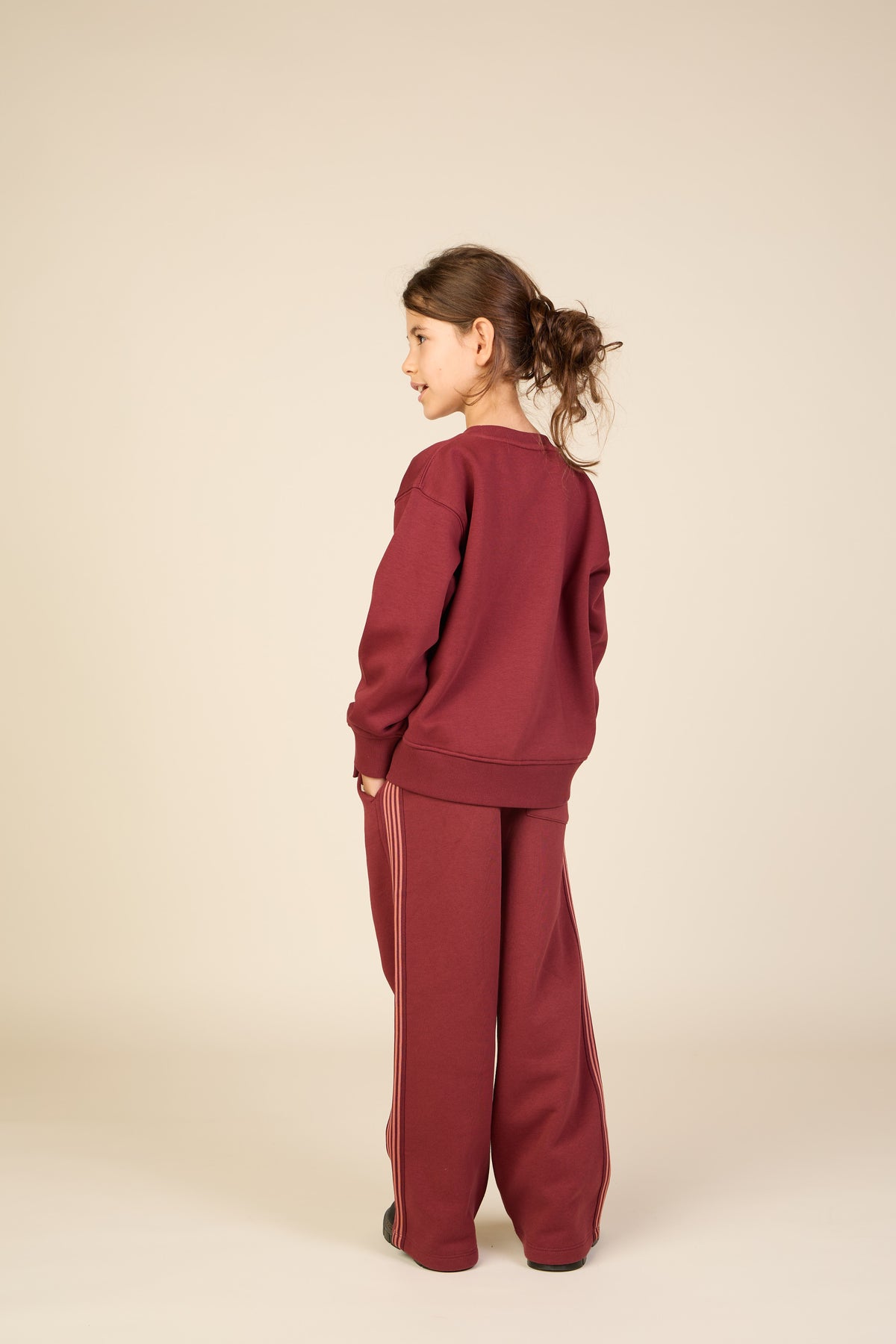 Rib Detail Sweatshirt - Tween - Bordeaux | 101625 Zoe