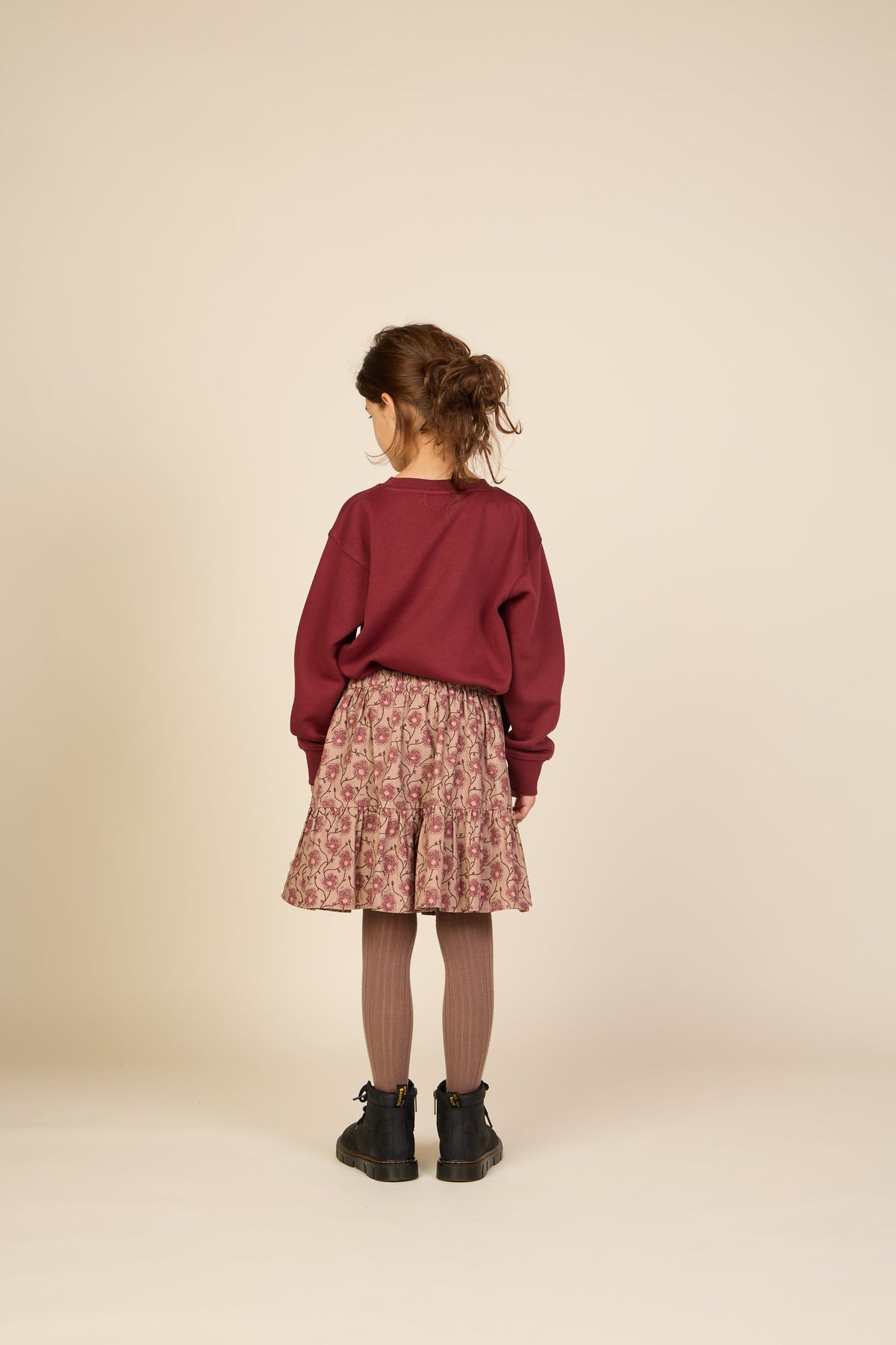 Floral Cotton Skirt - Tween - Rose/Bordeaux | 101430 Nova