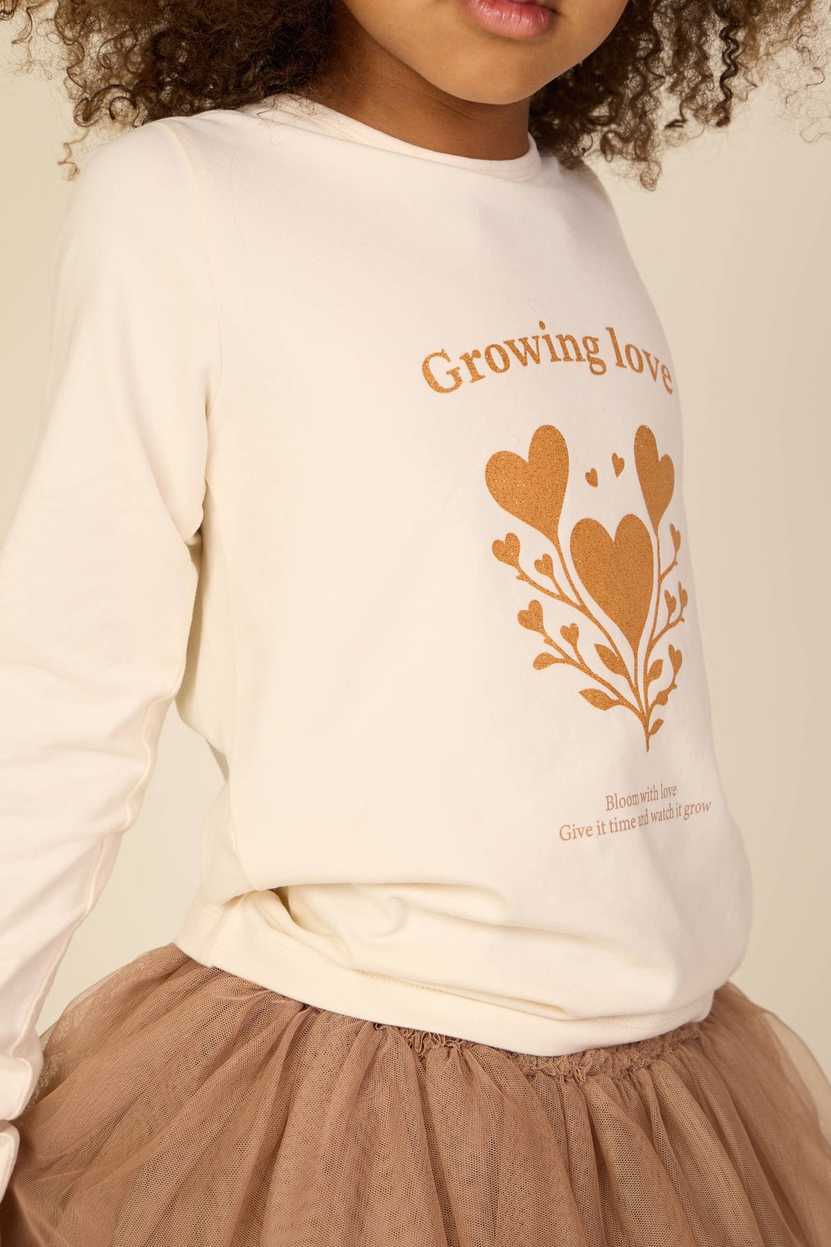Long-Sleeve T-Shirt with Front Print - Tween - Offwhite | 101712 Piper
