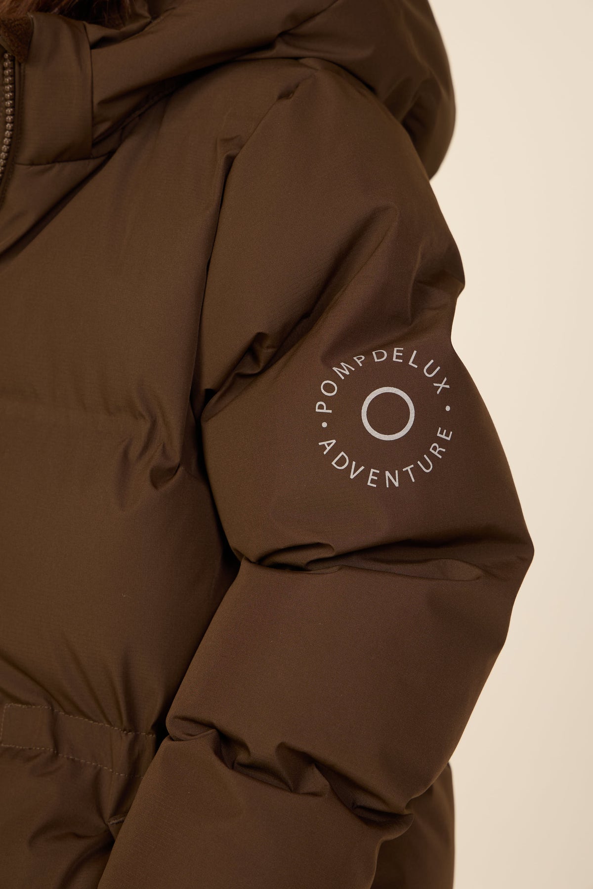 Winter Puffer Jacket with Drawstring - Kids - Dark Brown | 101413 Elenor