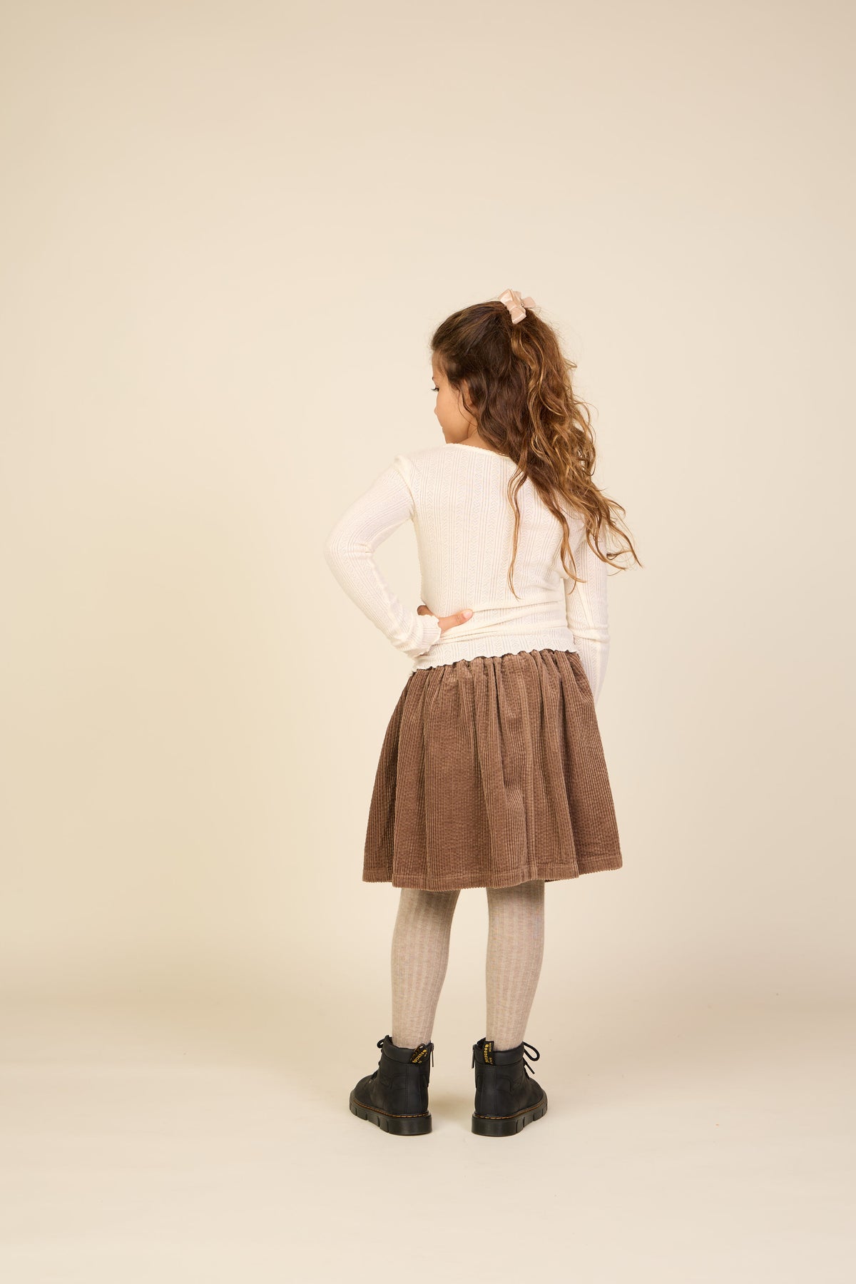 Long-Sleeve Cotton-Modal Pointelle T-Shirt - Tween - Offwhite | 101609 Ruby
