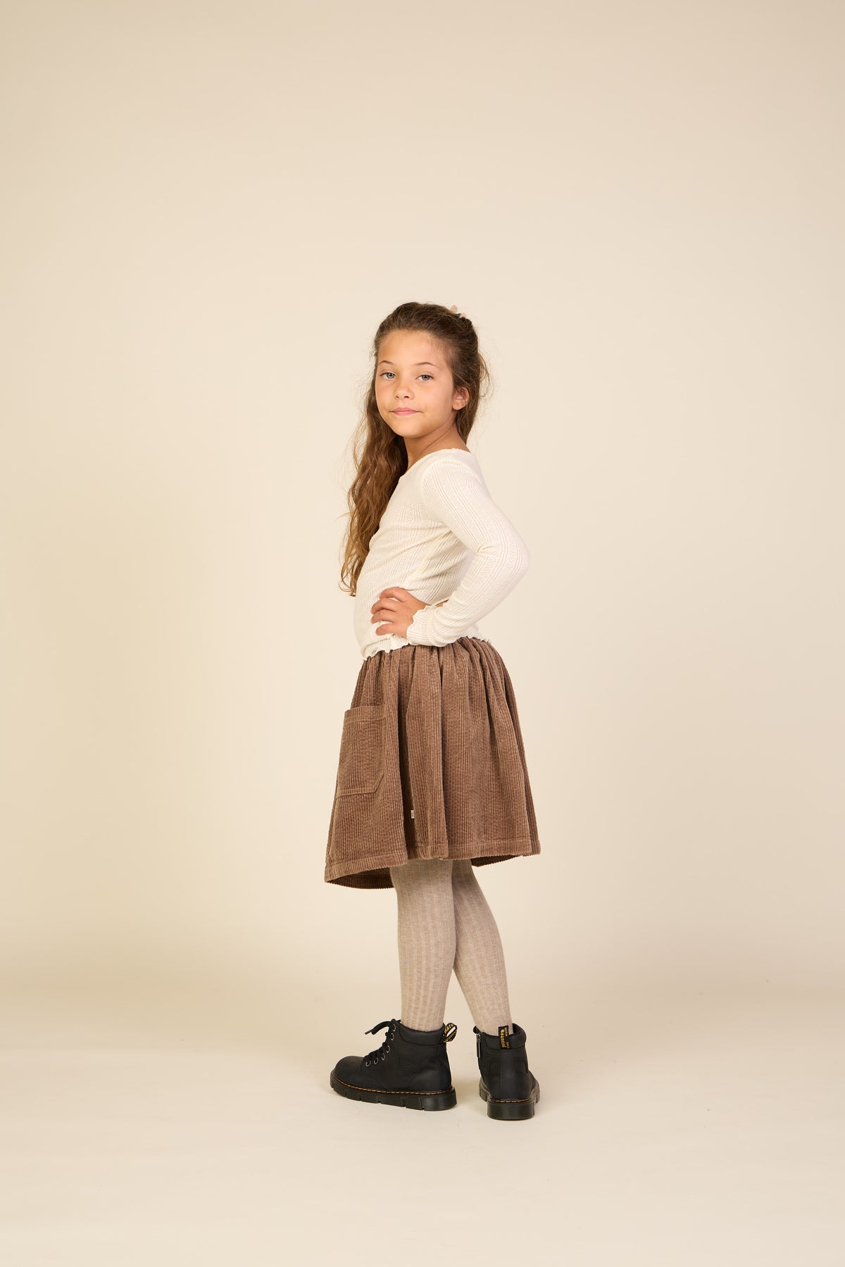 Long-Sleeve Cotton-Modal Pointelle T-Shirt - Tween - Offwhite | 101609 Ruby