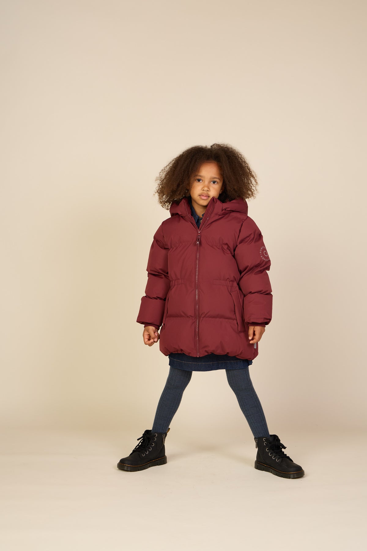 Winter Puffer Jacket with Drawstring - Tween - Bordeaux | 101416 Elenor