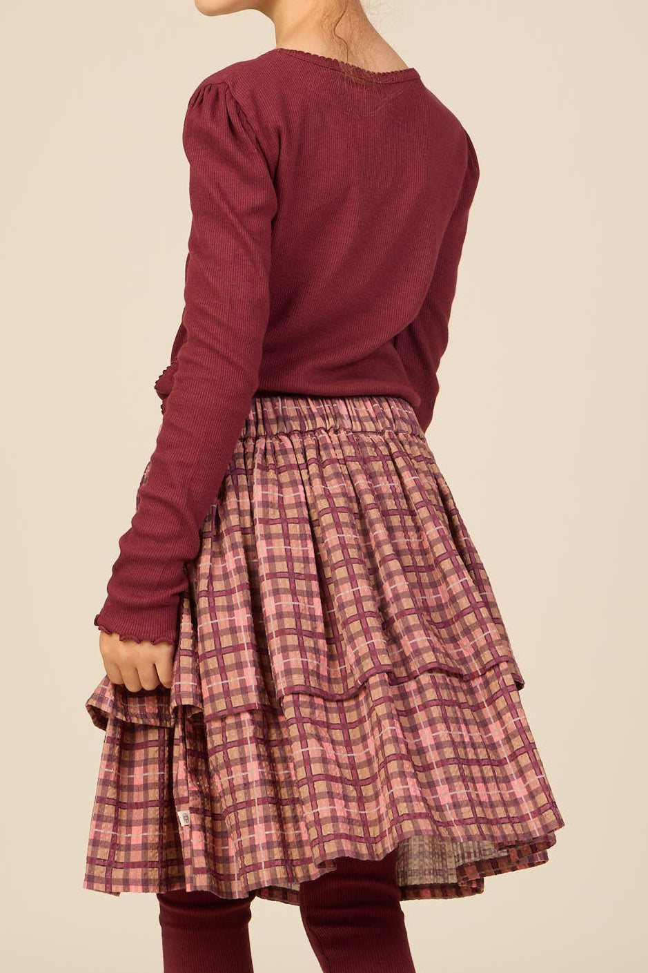 Checked Cotton Skirt - Kids - Rose | 101497 Penny