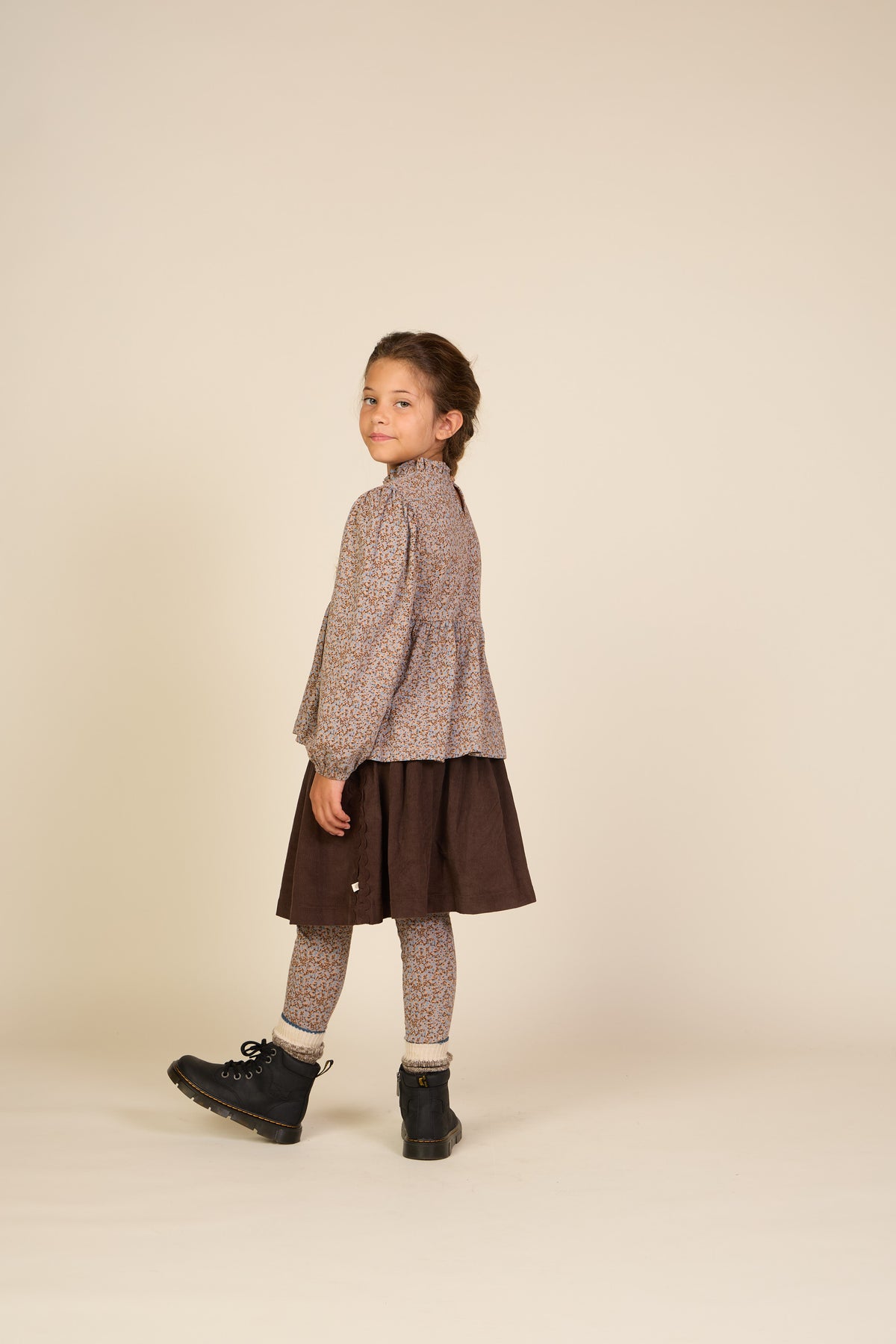 Ric Rac Corduroy Skirt - Tween - Dark Brown | 101478 Sille