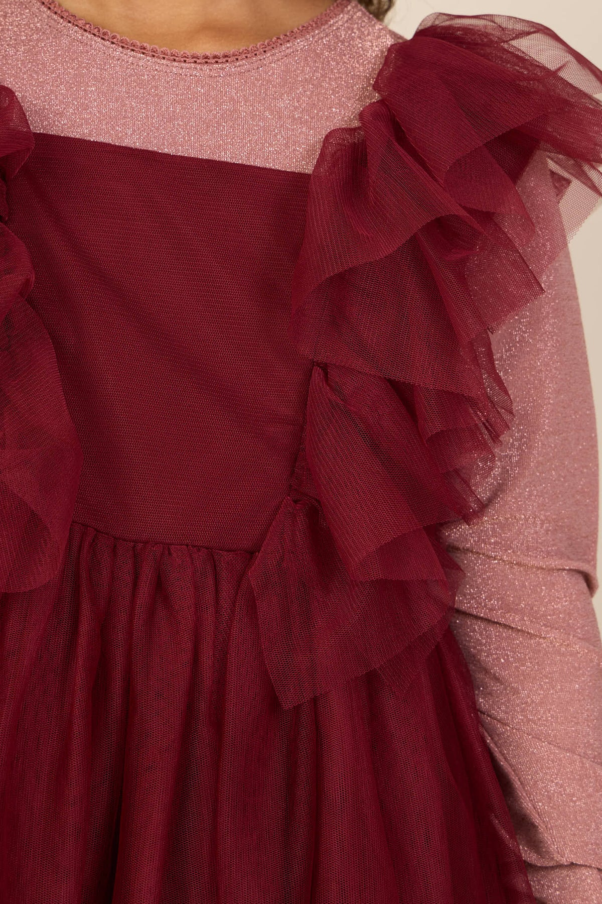 Tulle Dress - Kids - Bordeaux | 101507 Bianca