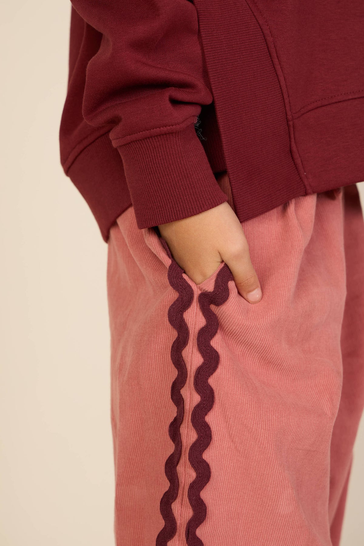 Ric Rac Corduroy Trousers - Kids - Dusty Rose | 101483 Sille