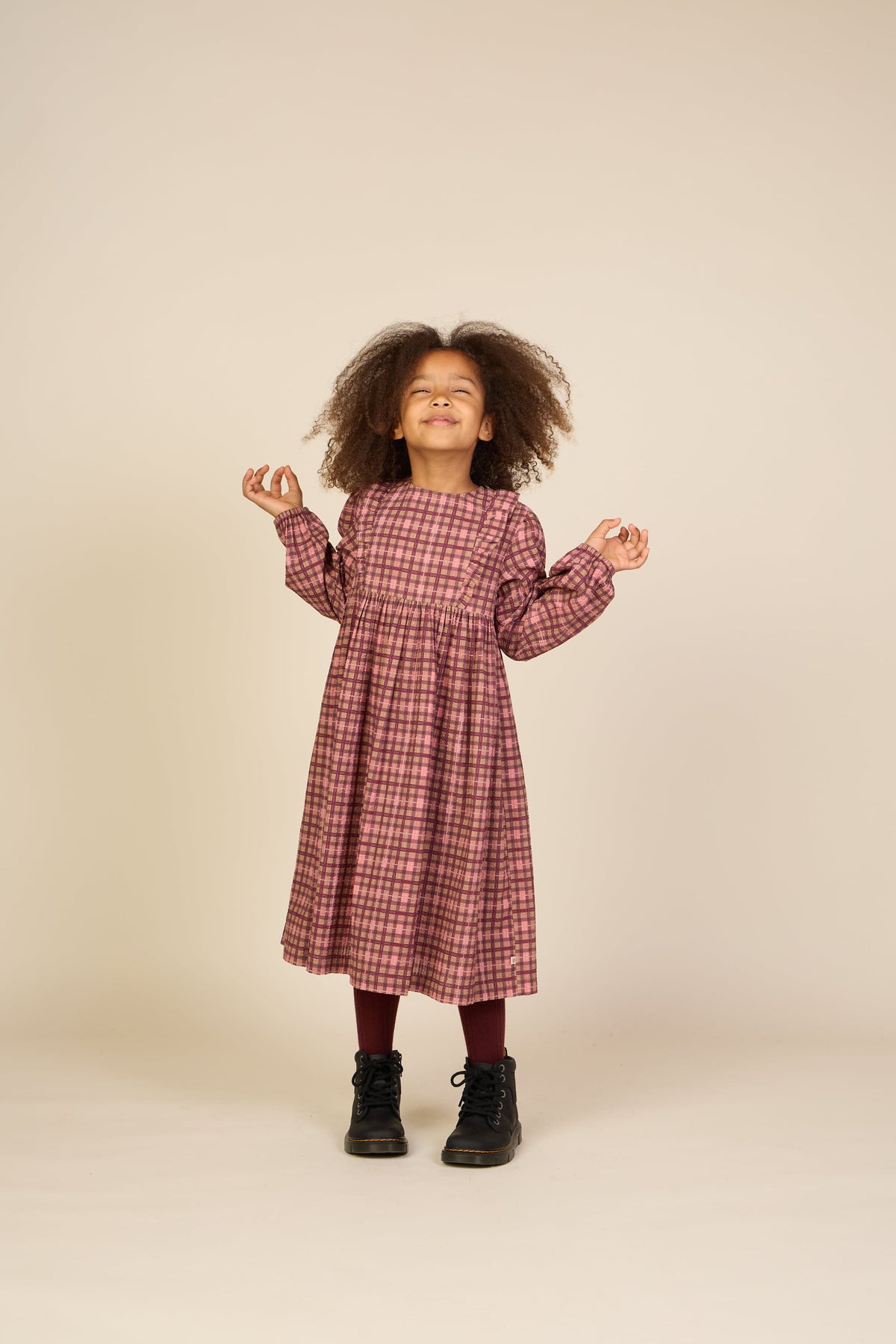 Checked Cotton Dress - Tween - Rose | 101486 Penny