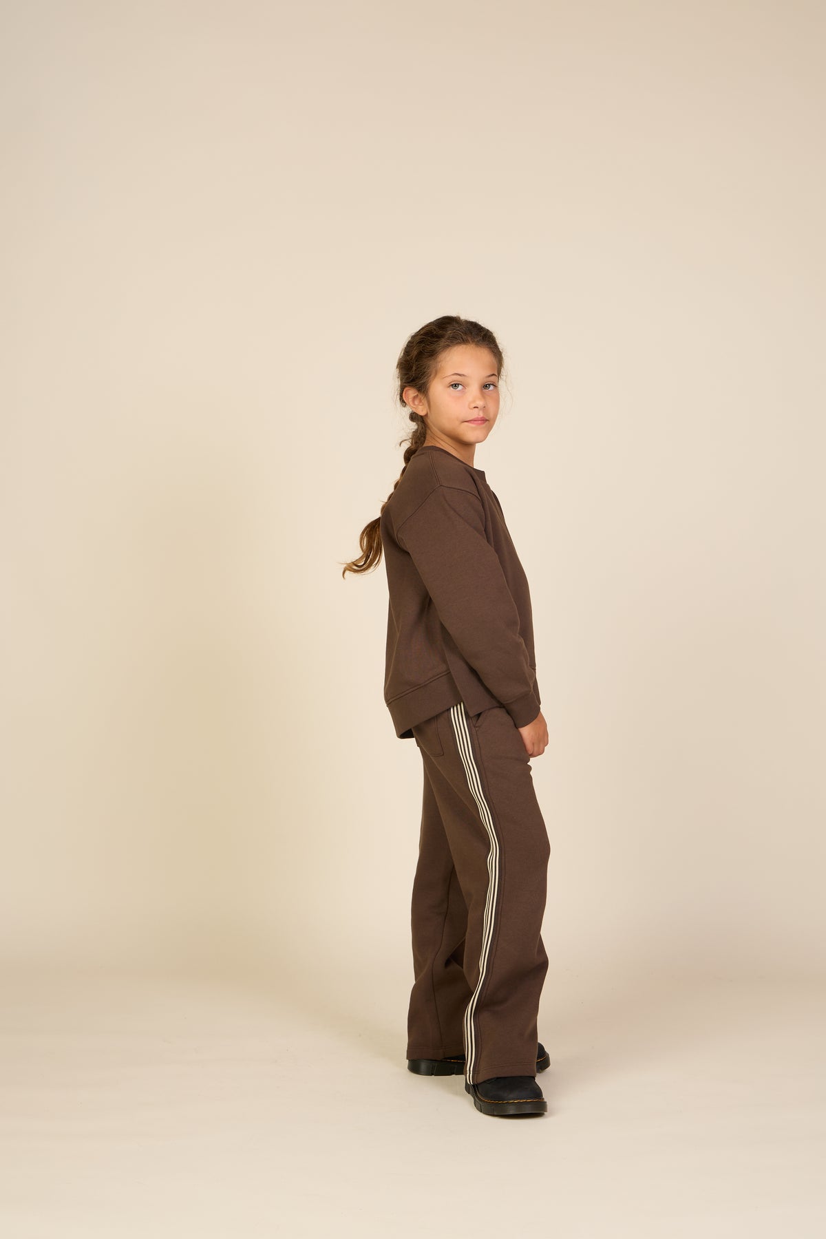 Side Tape Joggers - Tween - Dark Brown | 101631 Zoe