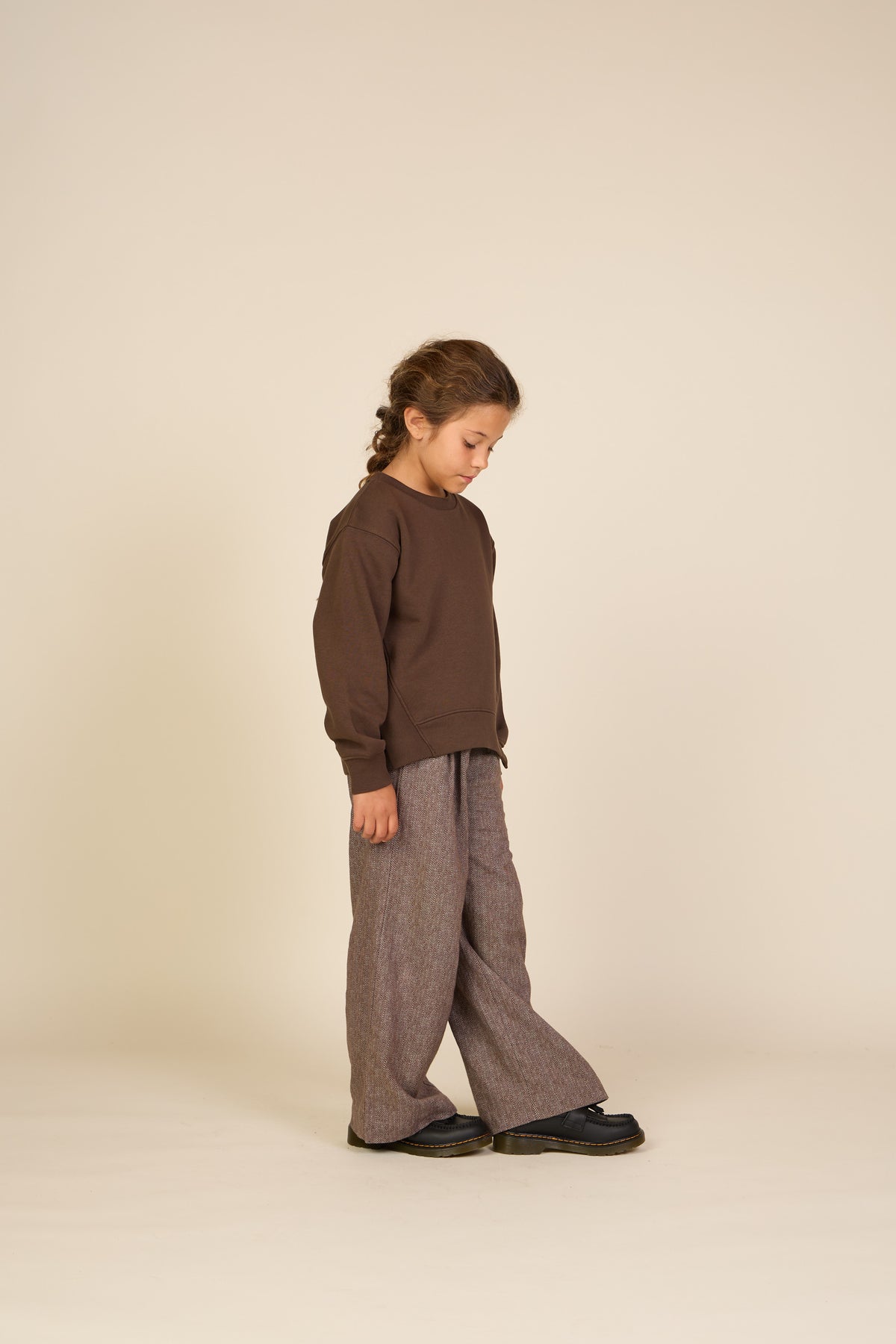 Rib Detail Sweatshirt - Tween - Dark Brown | 101627 Zoe