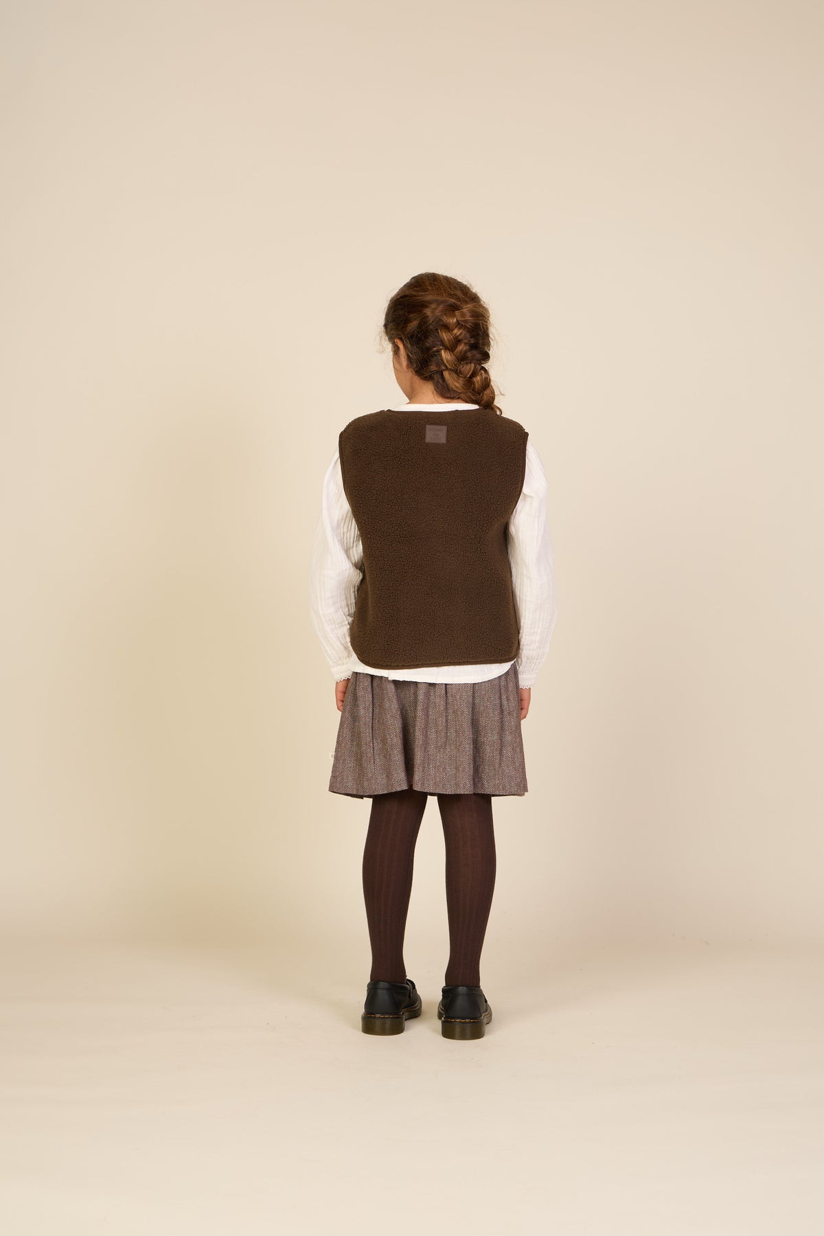 Cotton Herringbone Skirt - Tween - Dark Brown | 101521 Susse