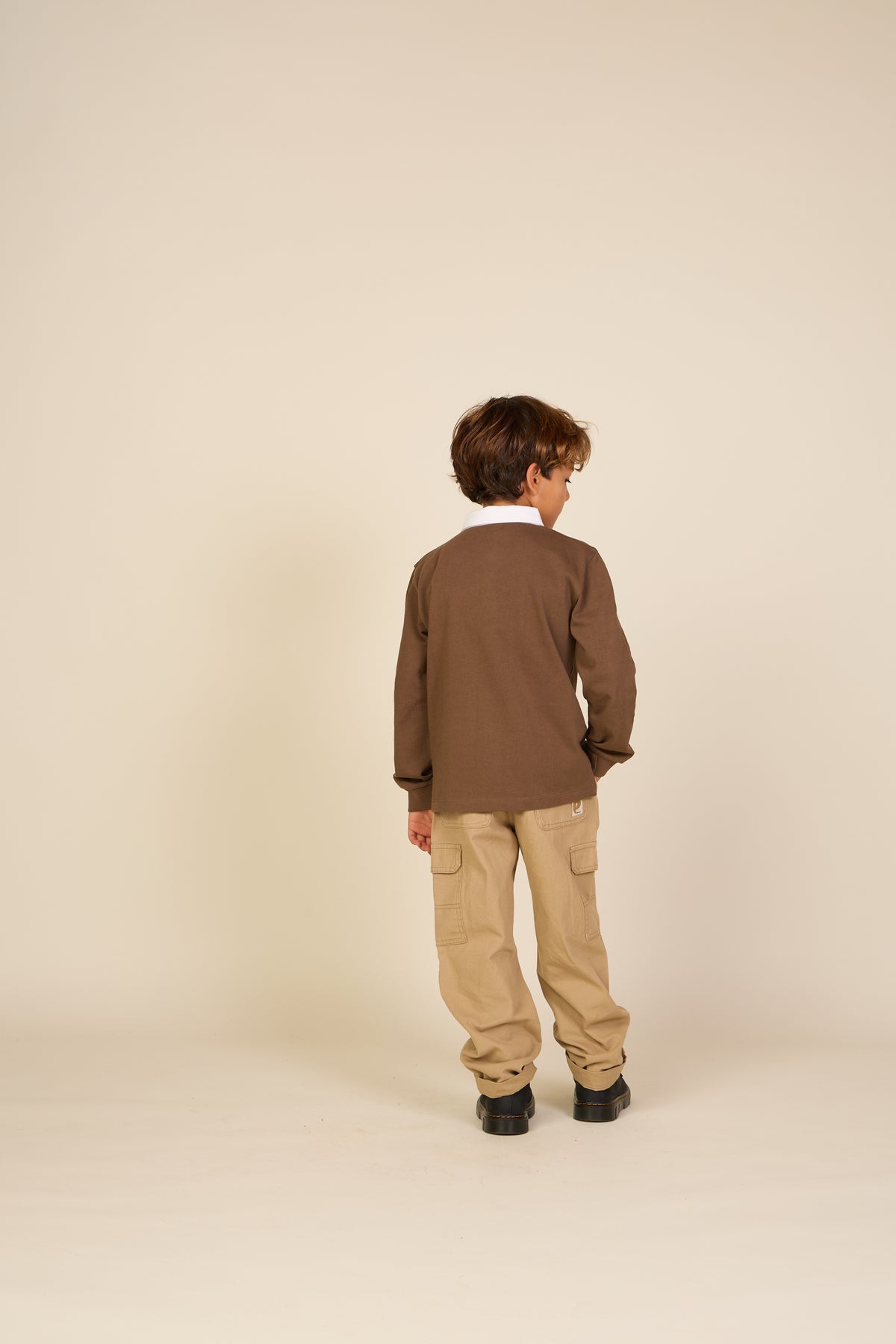 Long-Sleeve Jersey Polo - Tween - Dark Brown | 101694 Ruben
